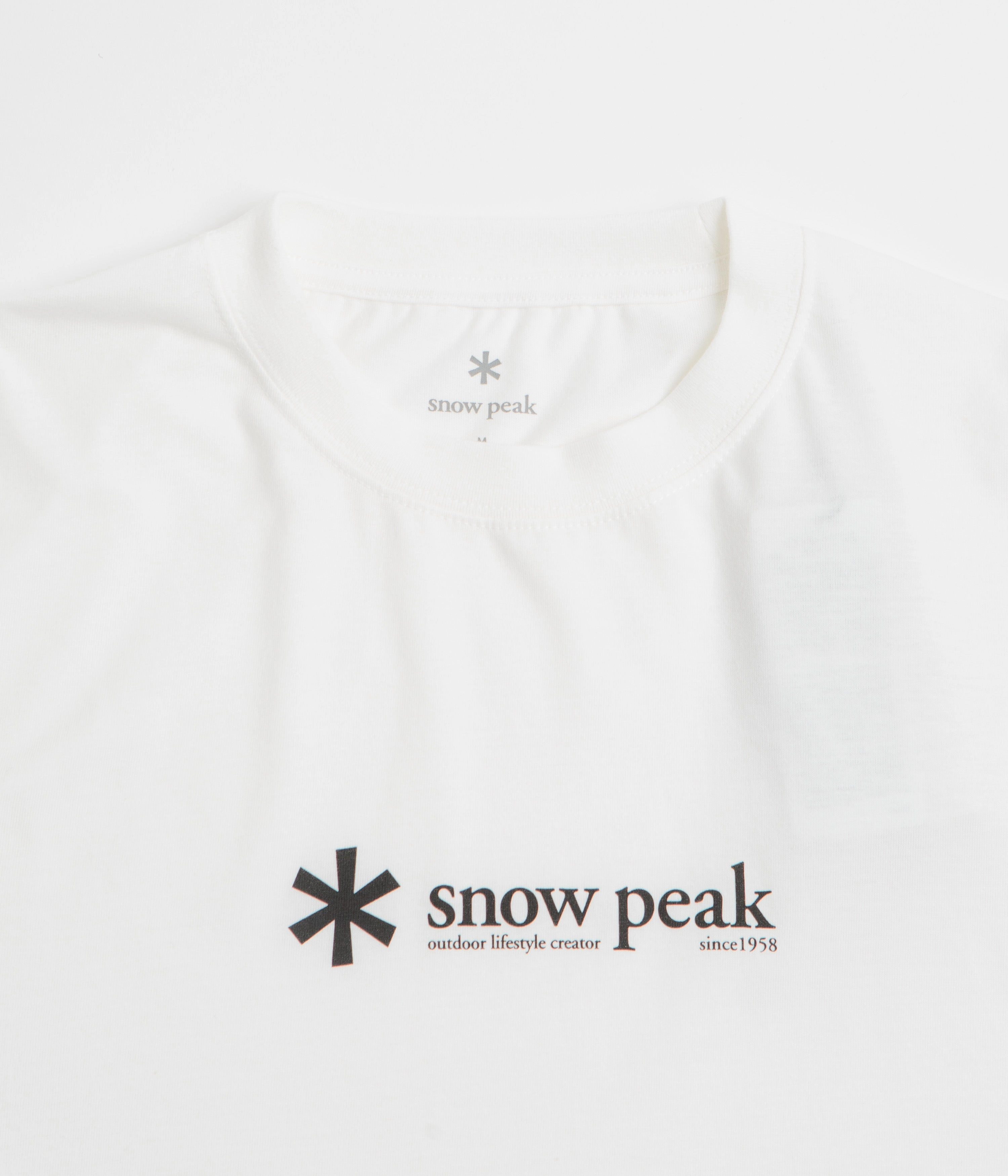 Trendy Comfort Snow Peak Soft Cotton Logo T-Shirt - White
