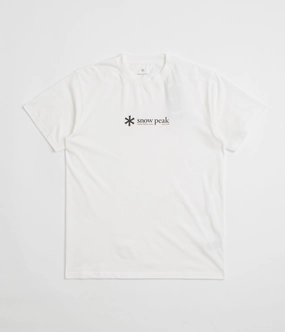 City Fashion Look Snow Peak Soft Cotton Logo T-Shirt - White