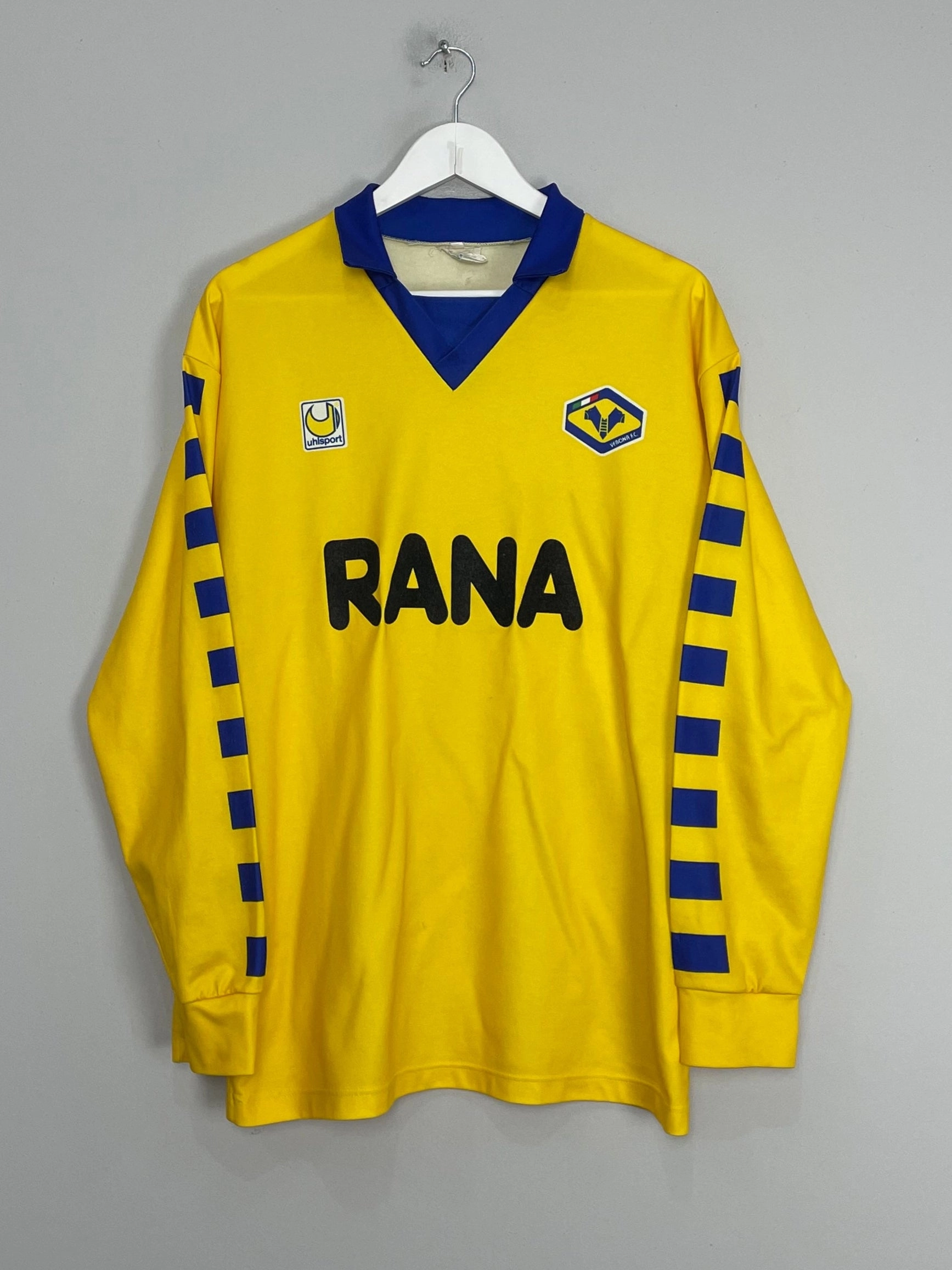 1991/92 HELLAS VERONA #7 L/S AWAY SHIRT (L) UHLSPORT Fast Layering All Weather Adapt Fabric