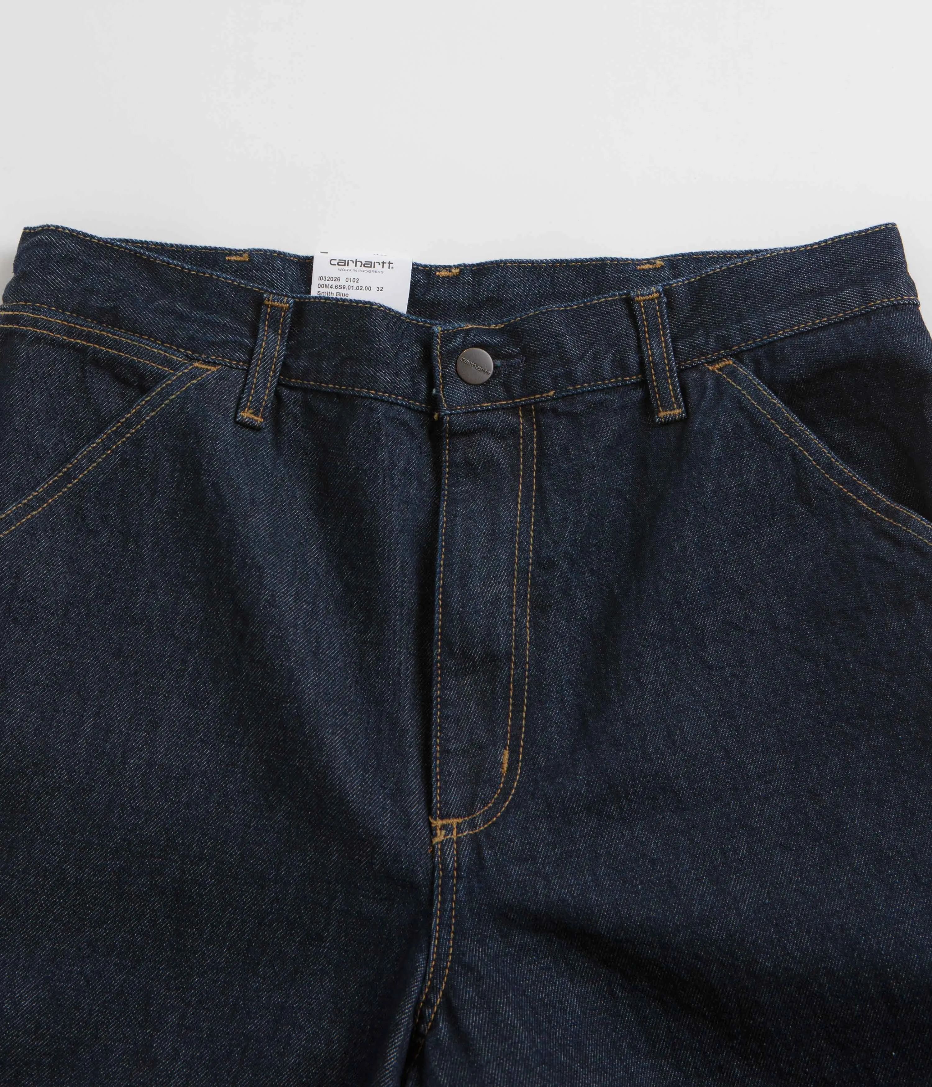 Carhartt Single Knee Shorts - Rinsed Blue No Slip Grip Low Bulk Waistband