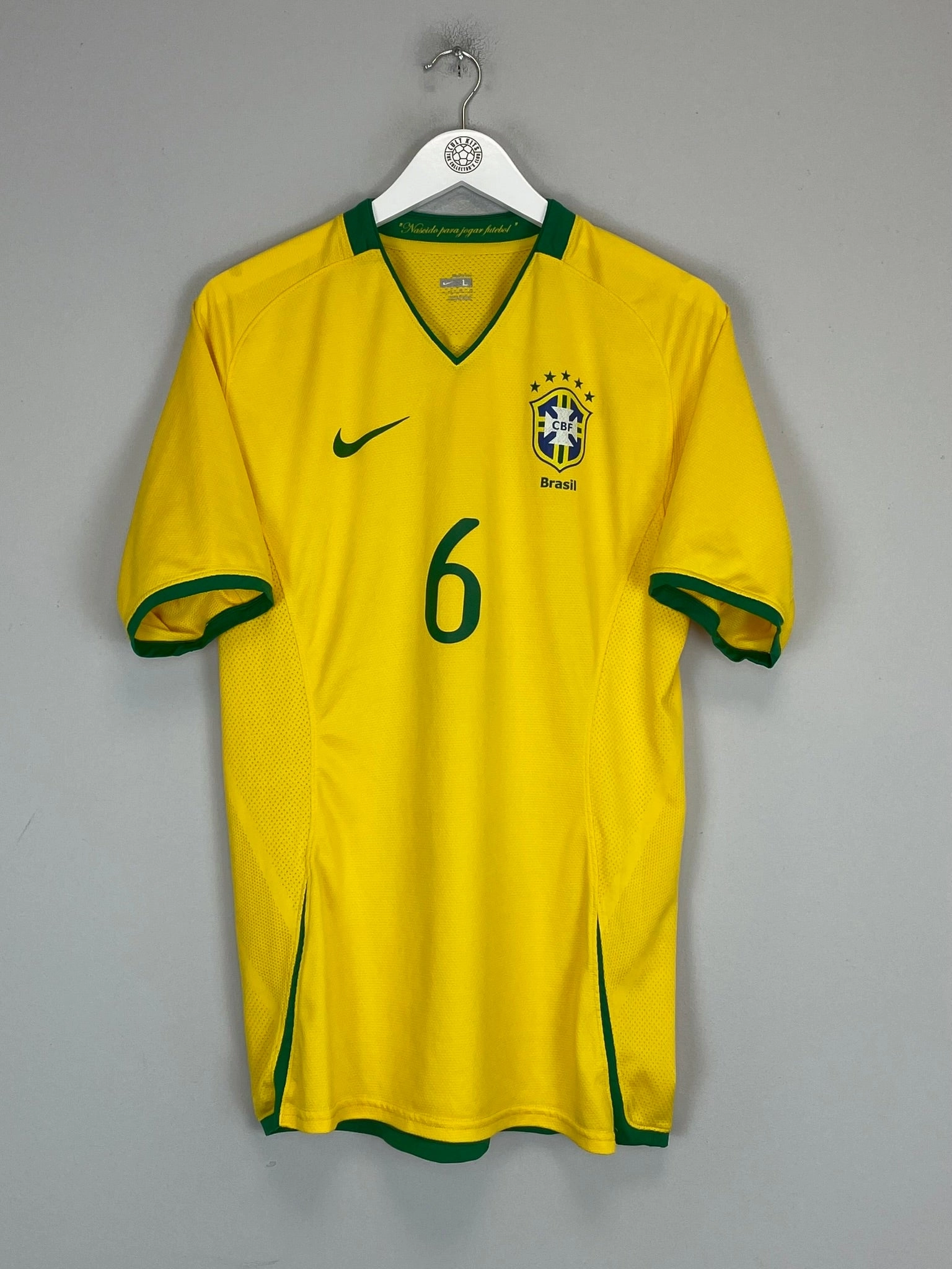 2008/09 BRAZIL #6 *PLAYER ISSUE* HOME SHIRT (L) NIKE Movement Apparel