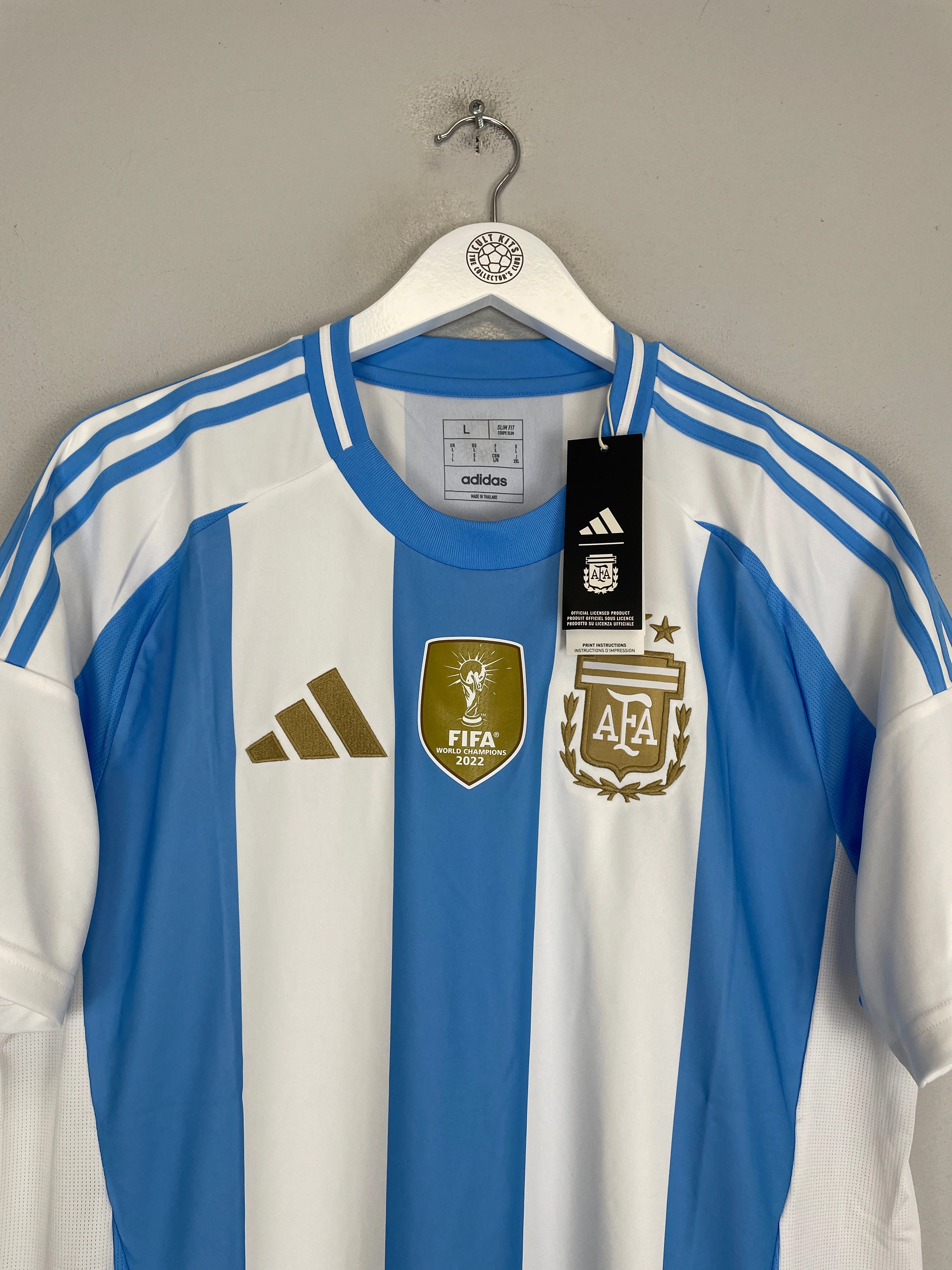 2024/25 Argentina *BNWT* Home Shirt (Multiple Sizes) Adidas Non Chafe Edging Lightweight Gear