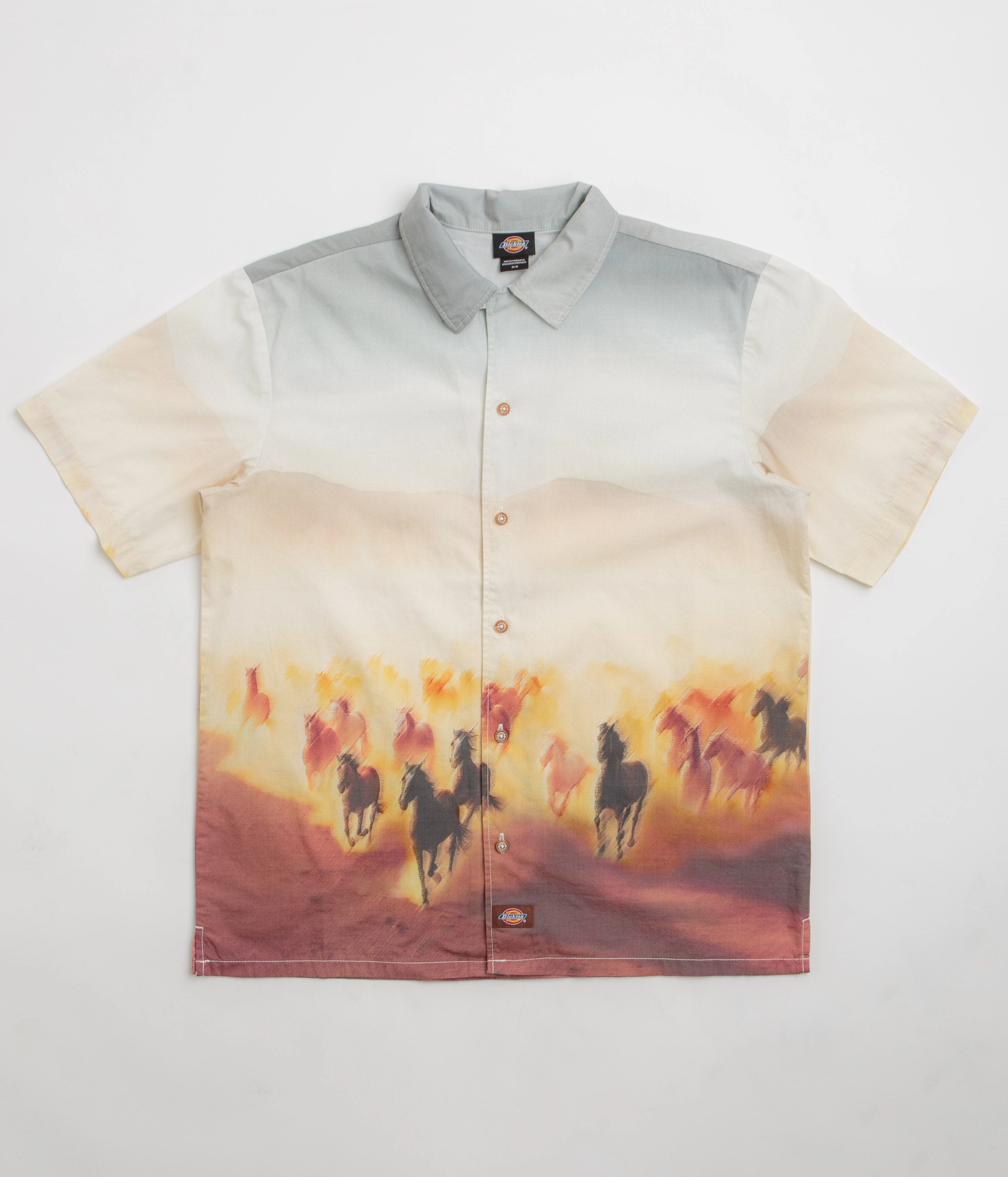 Premium Pima Cotton Breathable back panel Dickies Running Wild Short Sleeve Shirt - Oak Buff