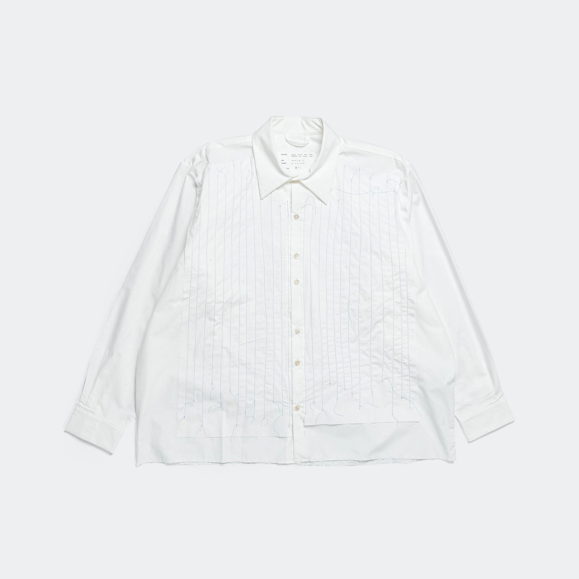 Quilted Shirt - White Hand Quilted Cotton Poplin Stretch Fit Technology Flex Fit Collar