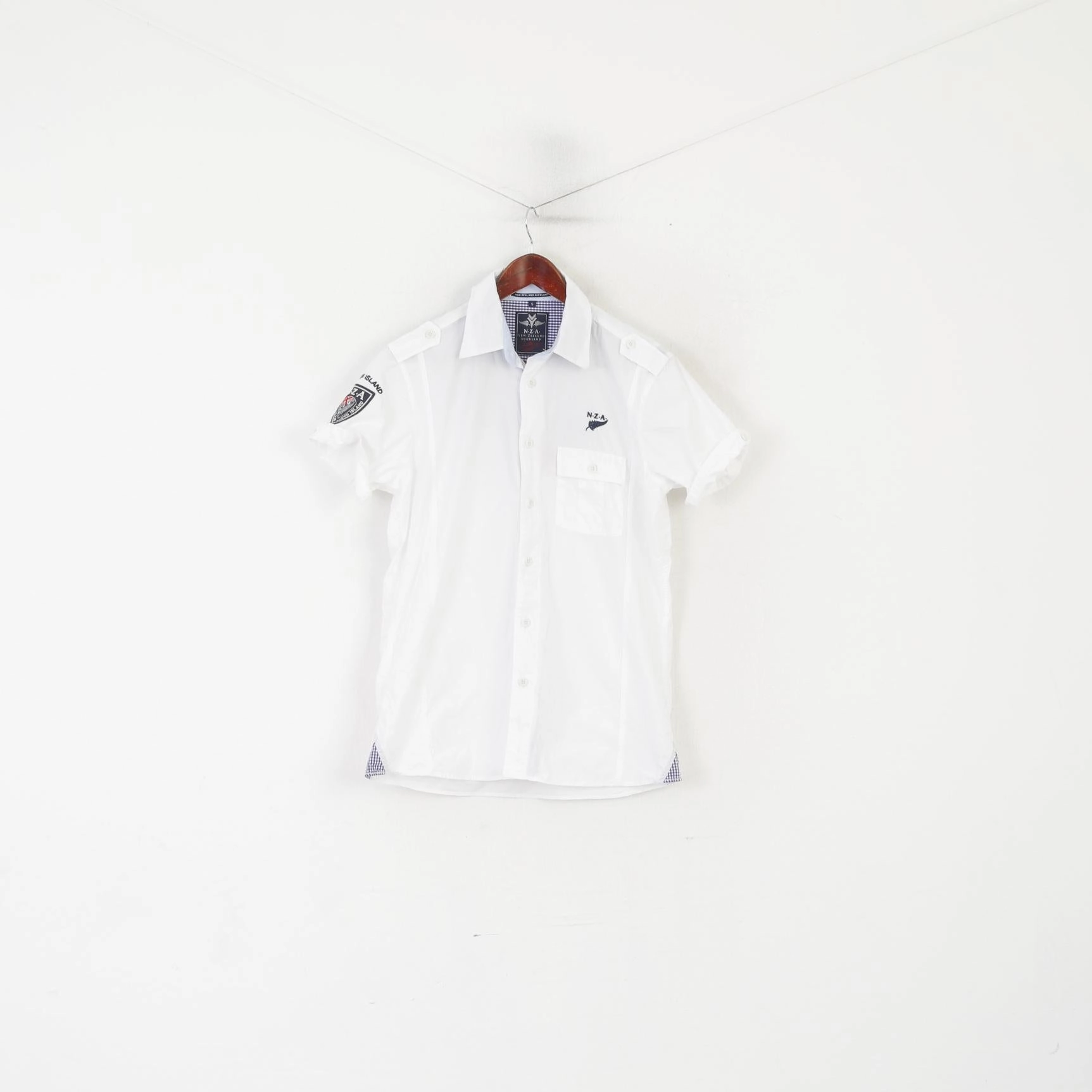 Fashion-Forward New Zealand Auckland Men S Casual Shirt White Cotton Embroidered South Island Top