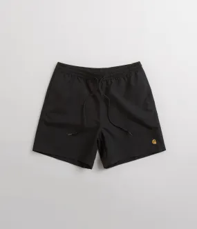 Carhartt Chase Swim Trunks - Black / Gold / Black Frictionless Movement