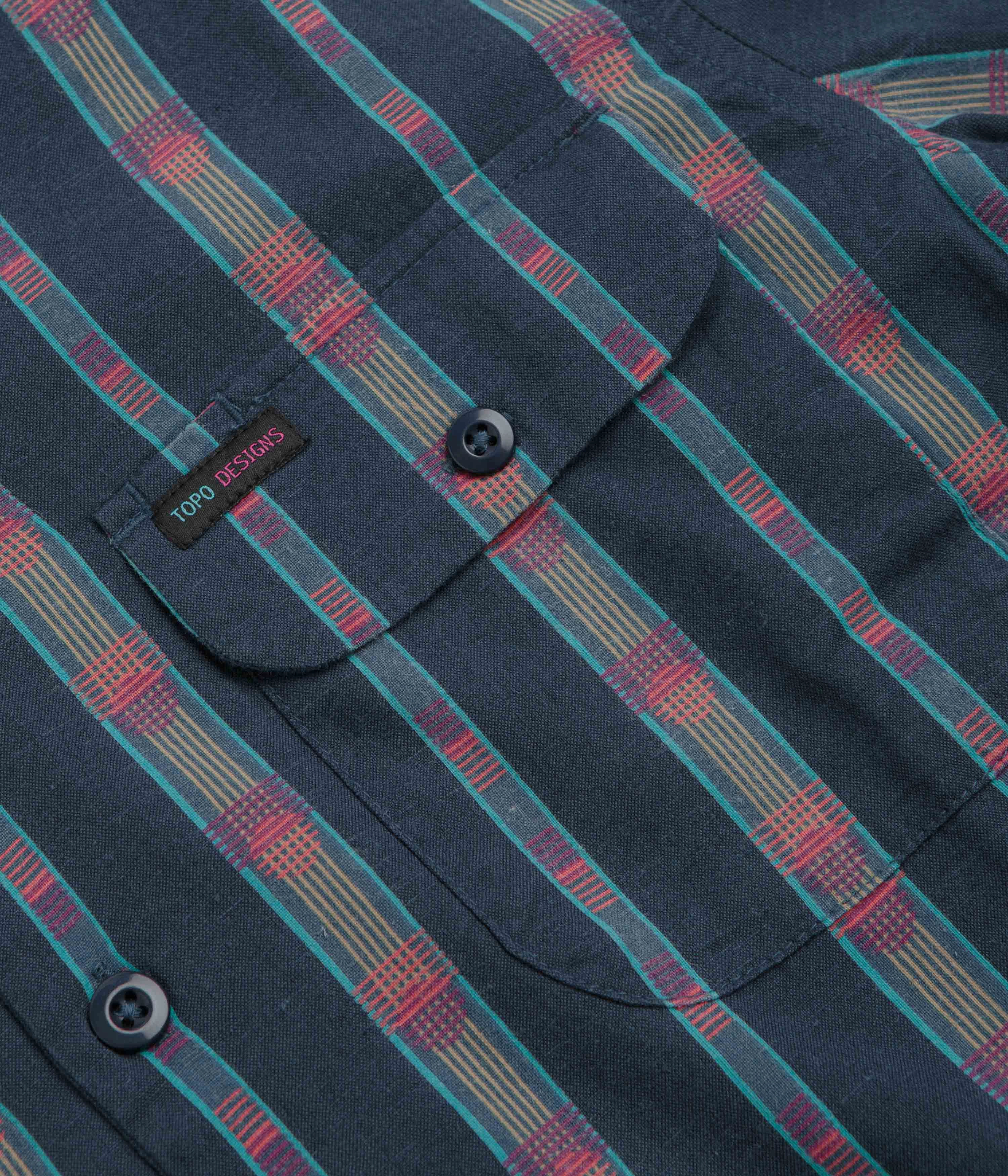 Topo Designs Daytripper Short Sleeve Shirt - Sunset Stripe Midnight Comfortable Fabric Eco-friendly