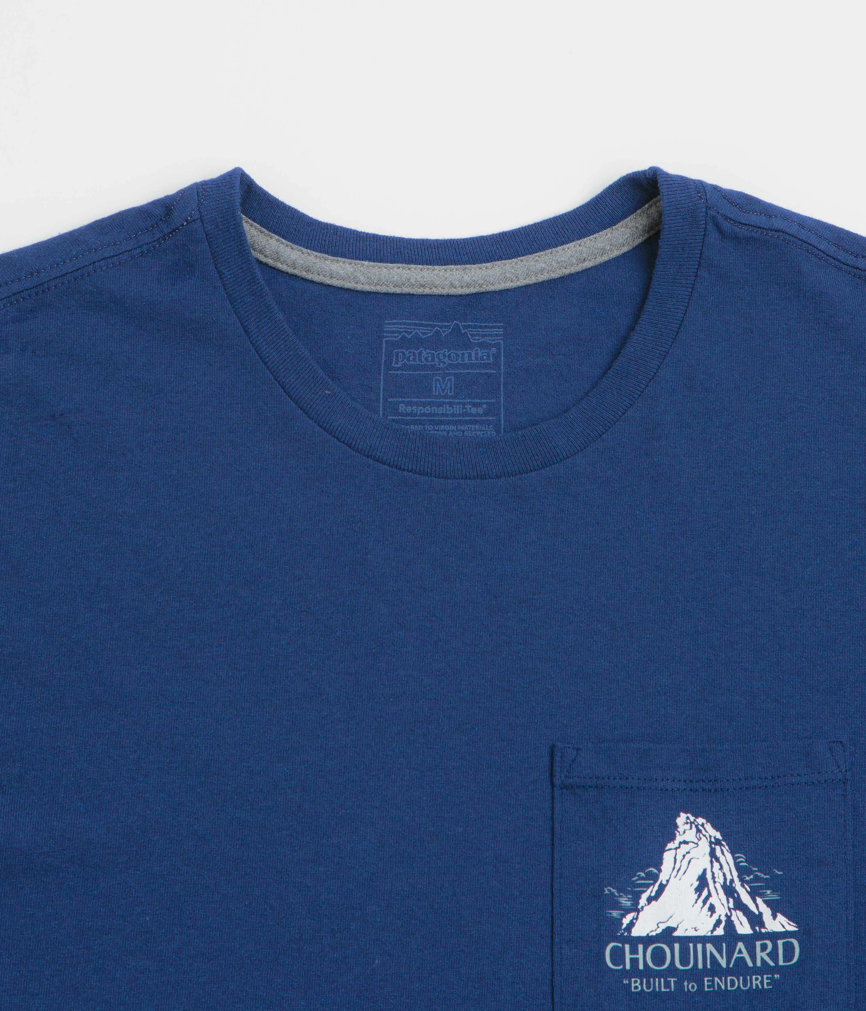 Soft Touch Patagonia Chouinard Crest Pocket Responsibili-Tee T-Shirt - Clement Blue