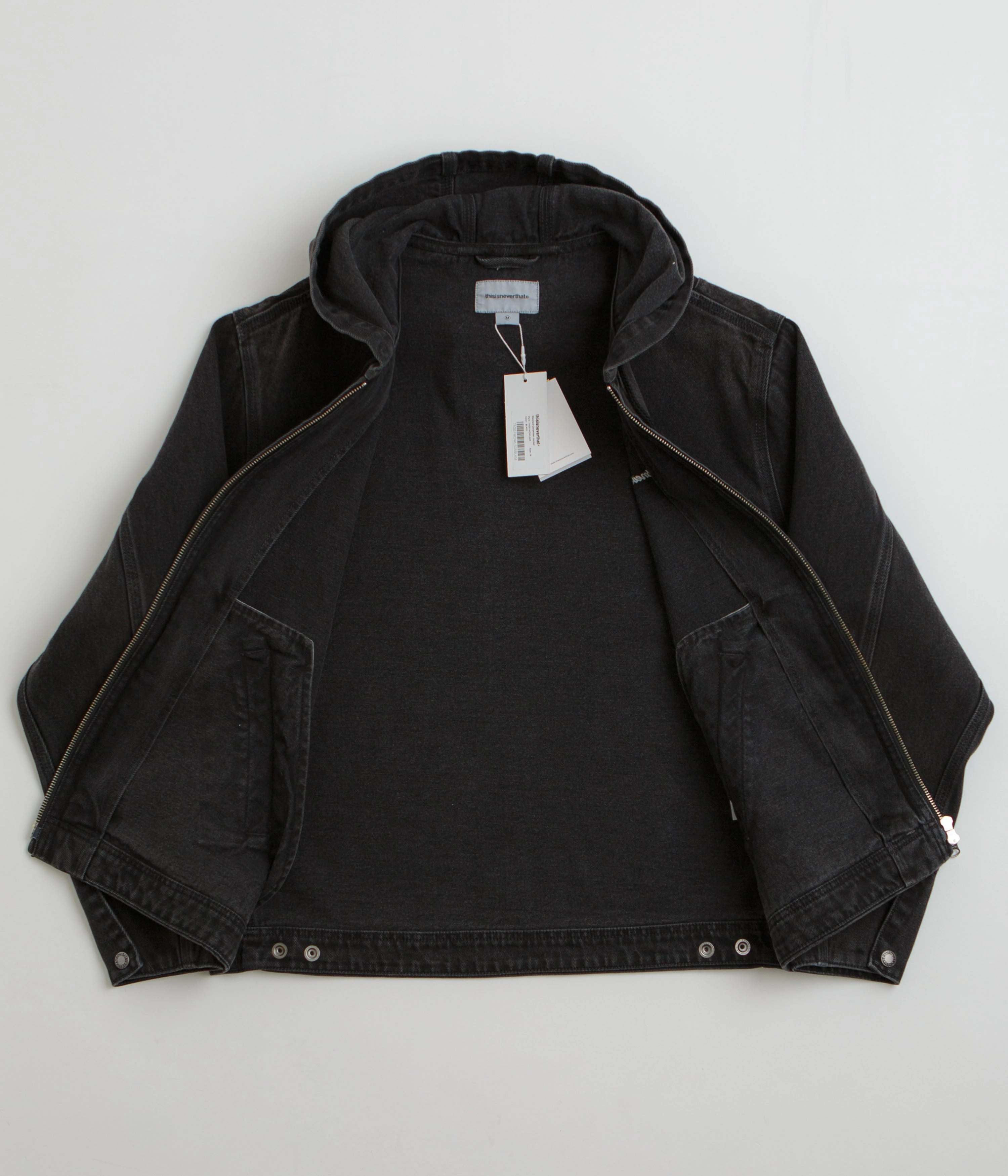 Stretch Fabric Fashionable Shield thisisneverthat Washed Carpenter Jacket - Black