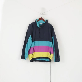 Puls H&M Men 50 M Pullover Jacket Navy Vintage Zip Neck Ski Hooded Kangaroo Pocket Top Popular festival