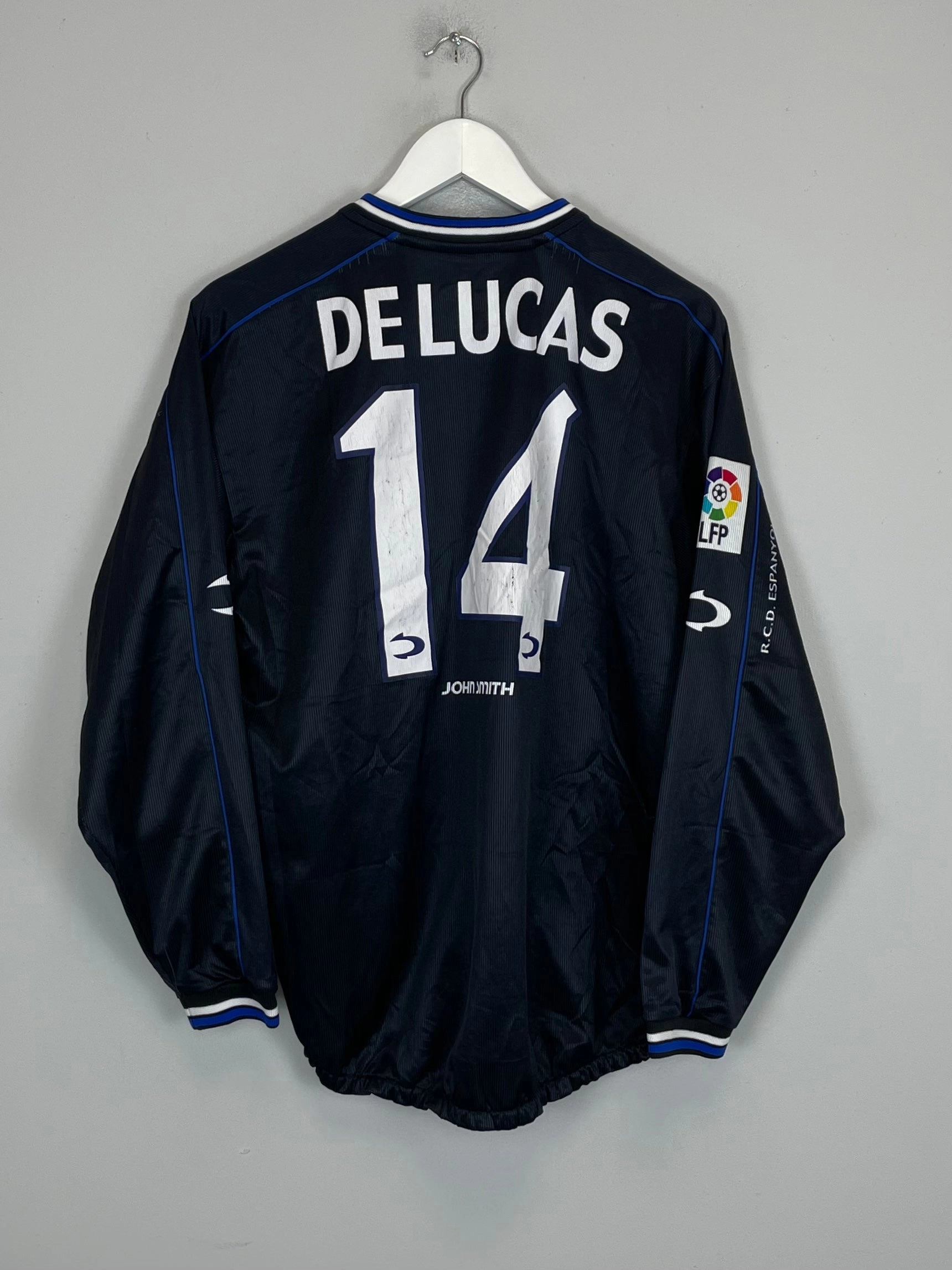 2001/03 ESPANYOL DELUCAS #14 L/S AWAY SHIRT (M) JOHN SMITH Body Flex Casual Motion