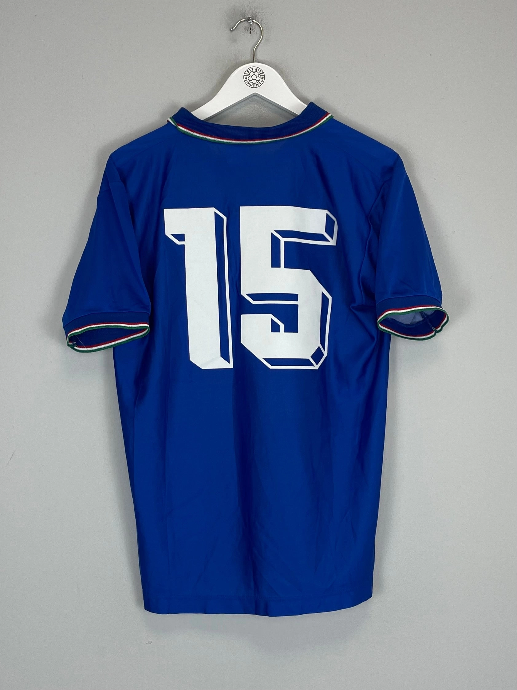 1986/91 ITALY #15 (BAGGIO) HOME SHIRT (L) DIADORA Laser Cut Ventilation Hydrophobic Finish