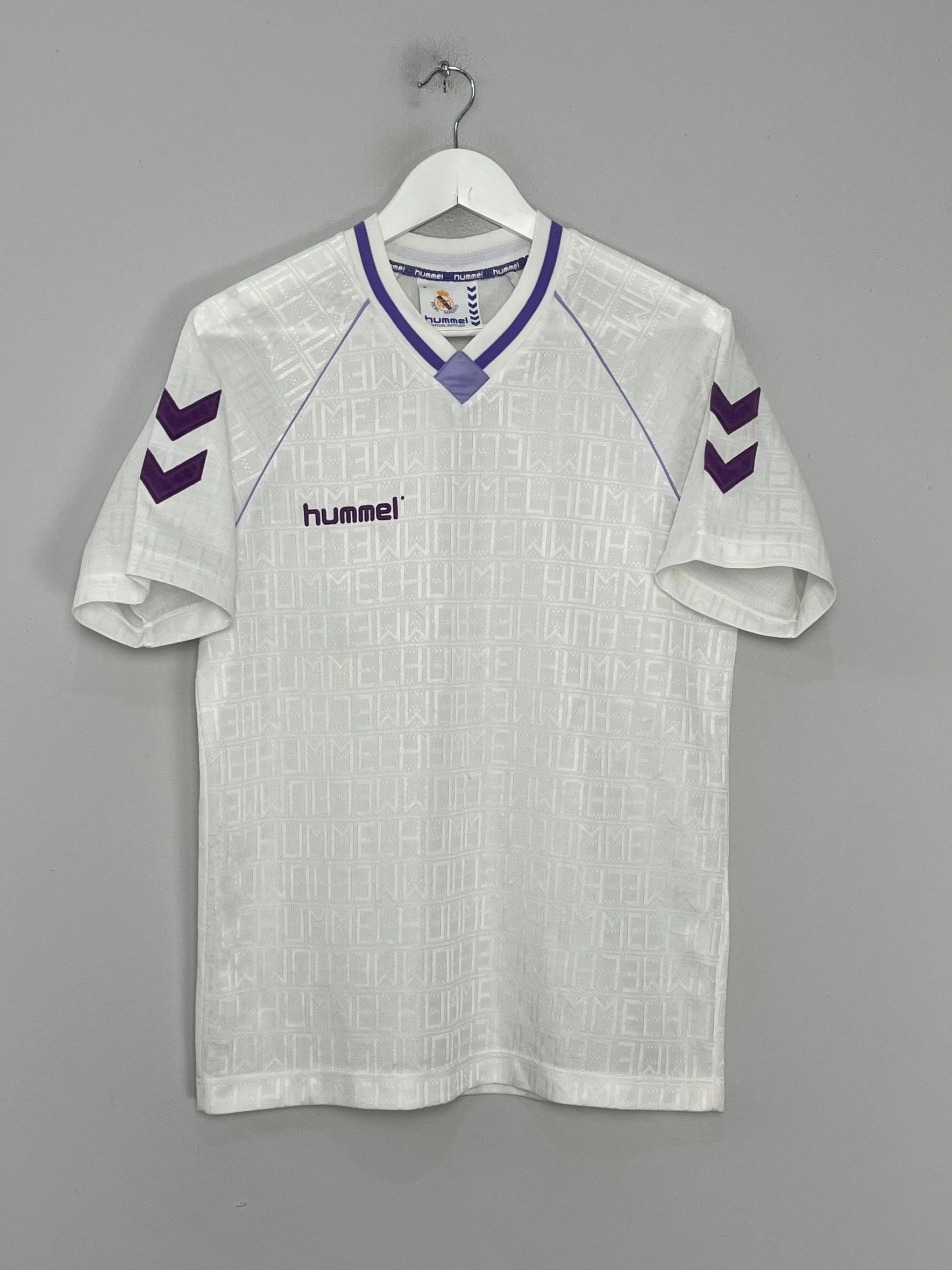 Quick Pull Breathe Fit 1990/91 REAL MADRID TEMPLATE HOME SHIRT (S) HUMMEL