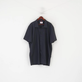 Engelbert Strauss Men 3XL Casual Shirt Black Cotton Short Sleeve Work Top Textured Finish