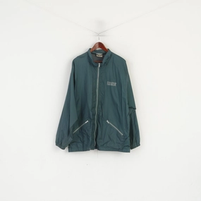 Propagate Equator Men L Rain Jacket Green Vintage Nylon Waterproof Full Zipper Top