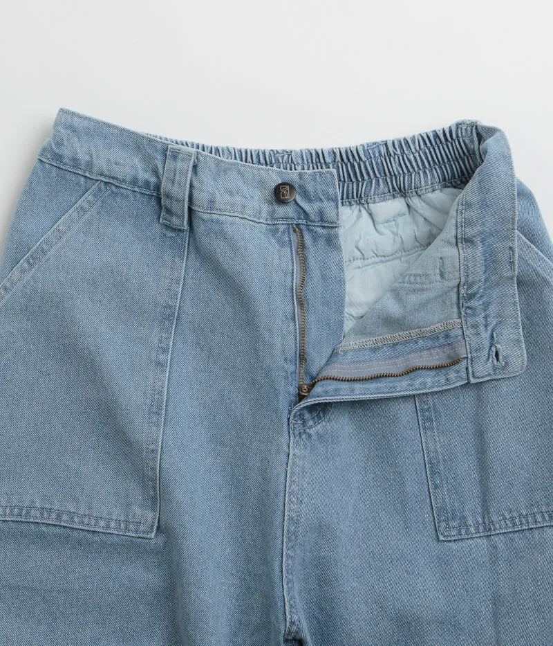 Floral Print Poetic Collective Painter Shorts - Light Denim