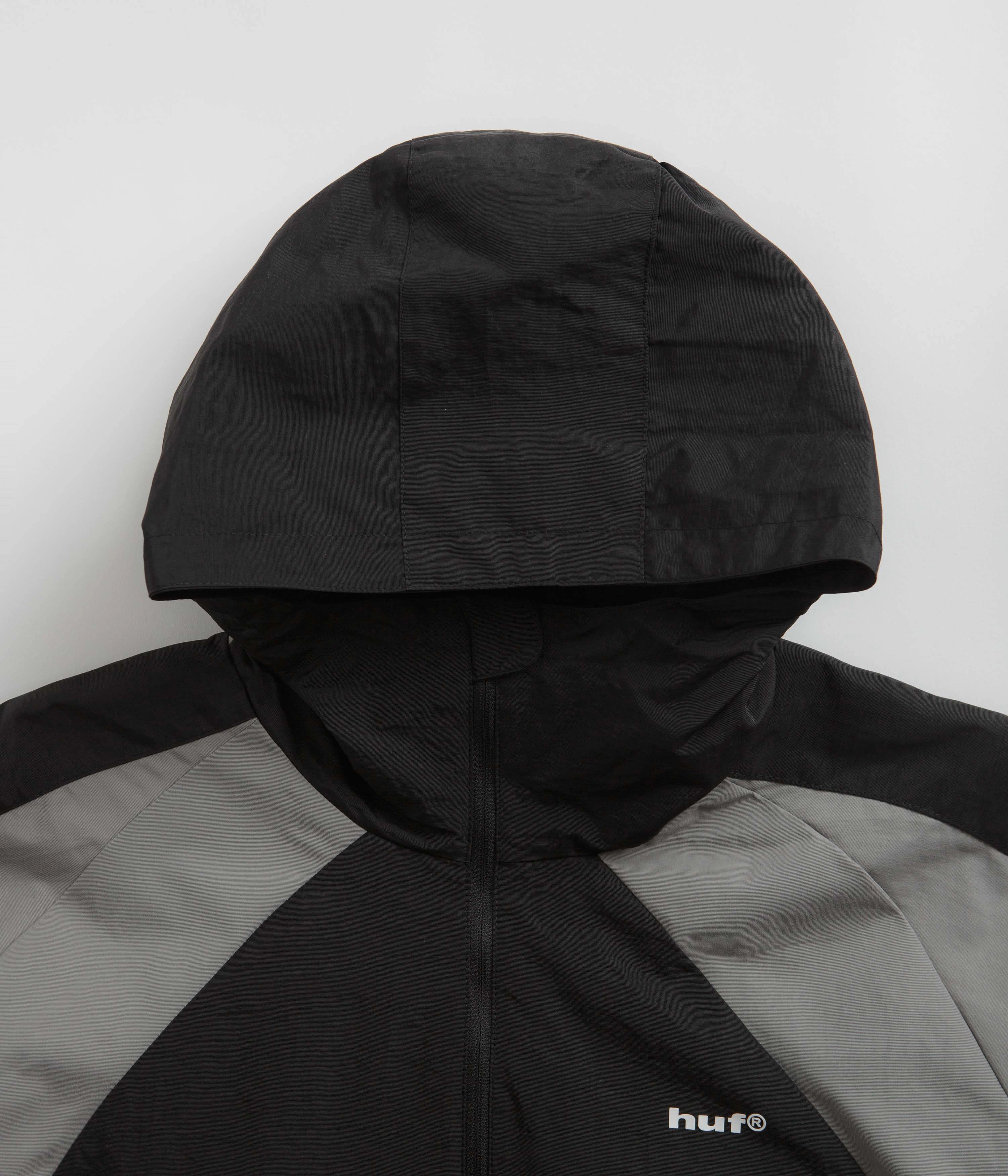HUF Set Shell Jacket - Black Expandable Sleeve Cuffs YKK Zipper Quality
