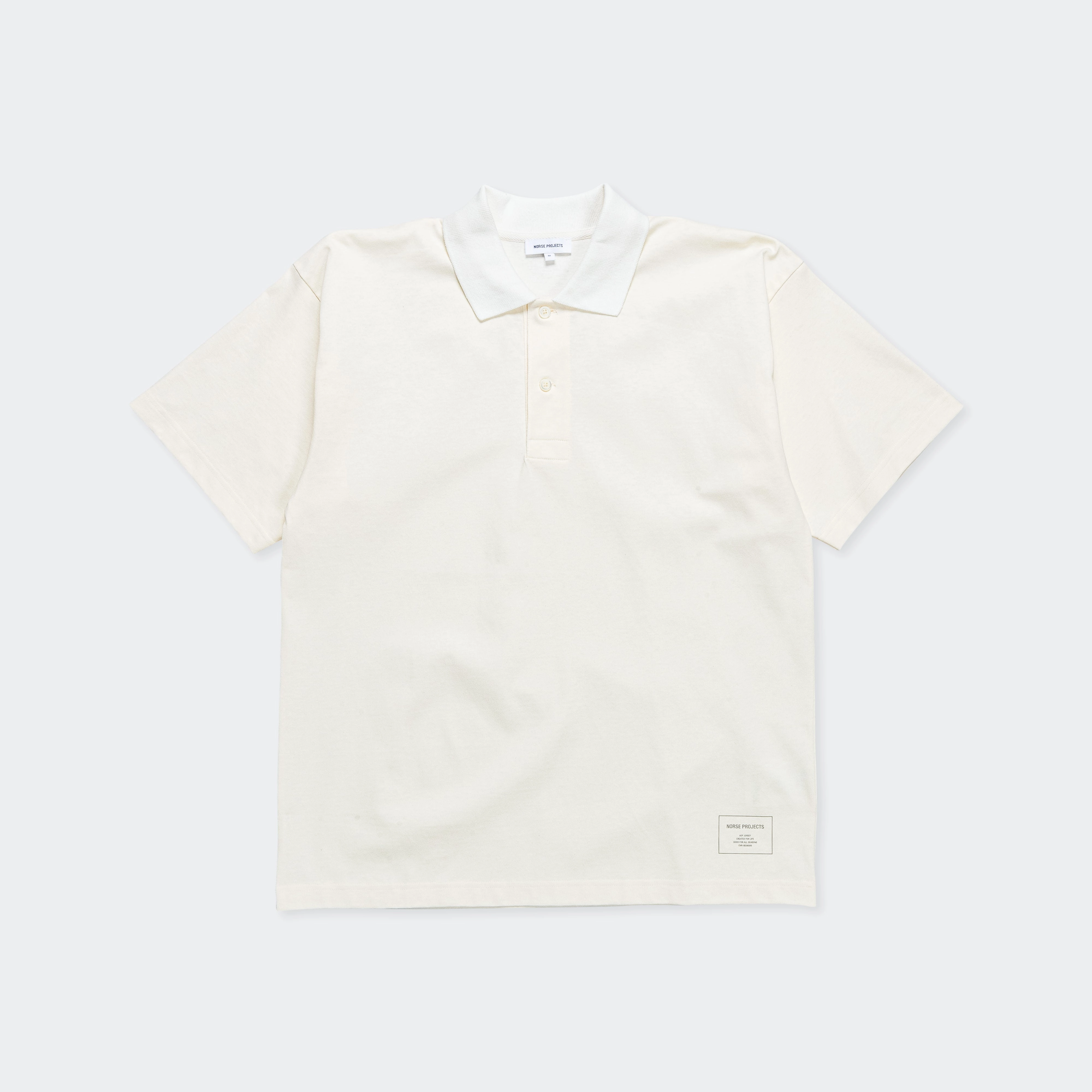 Espen Loose Printed SS Polo - Ecru Long Sleeve Outdoor Sports