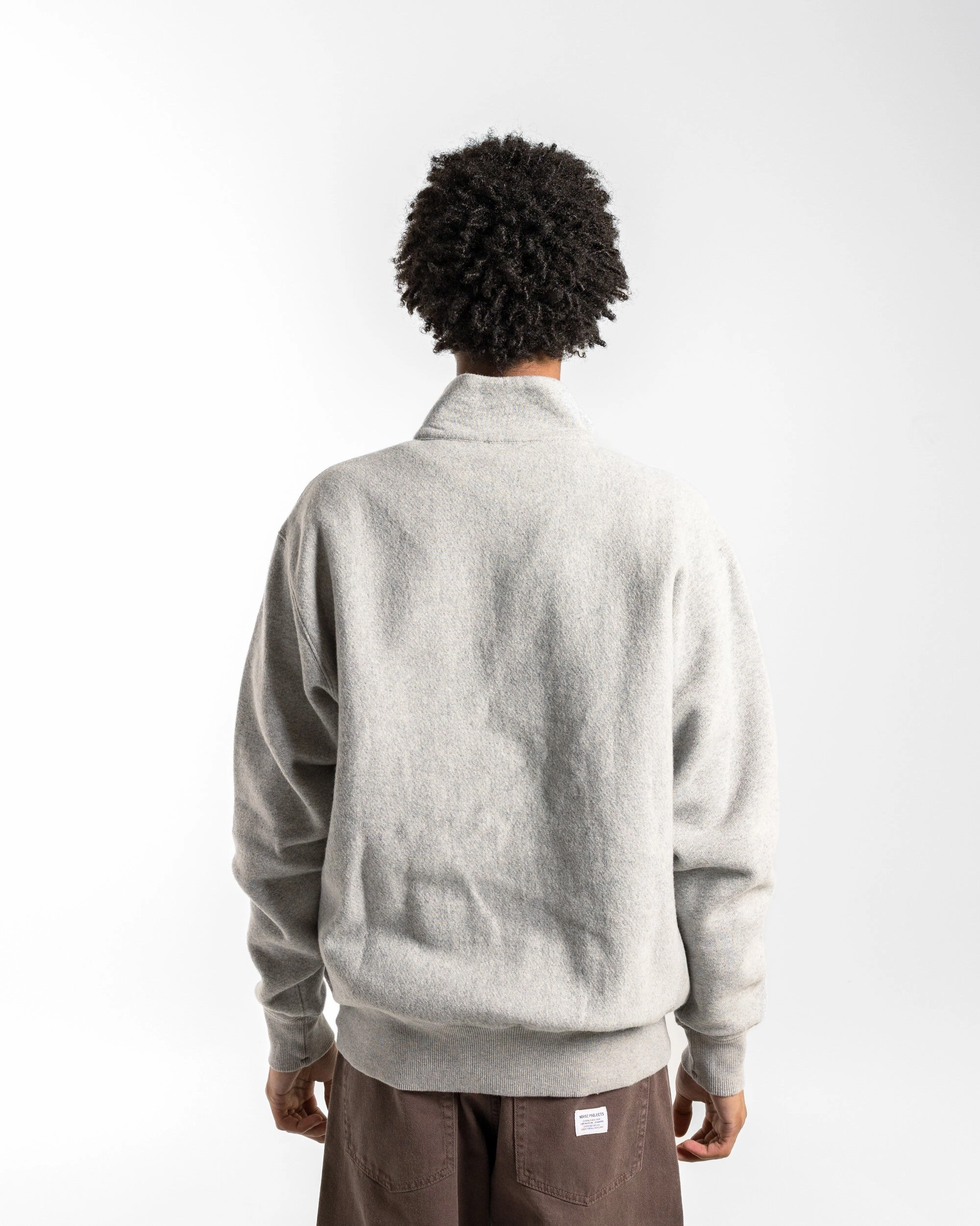 Cozy All Season Ketel Relaxed Cotton Wool Half Zip Sweatshirt - Grey Melange