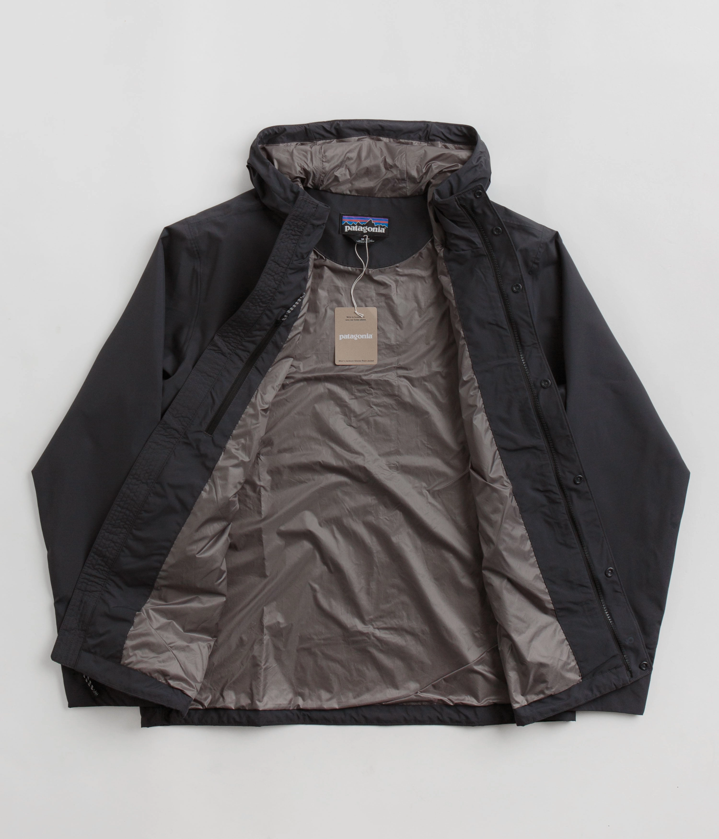 Patagonia Jackson Glacier Rain Jacket - Ink Black Practical Choice Loose