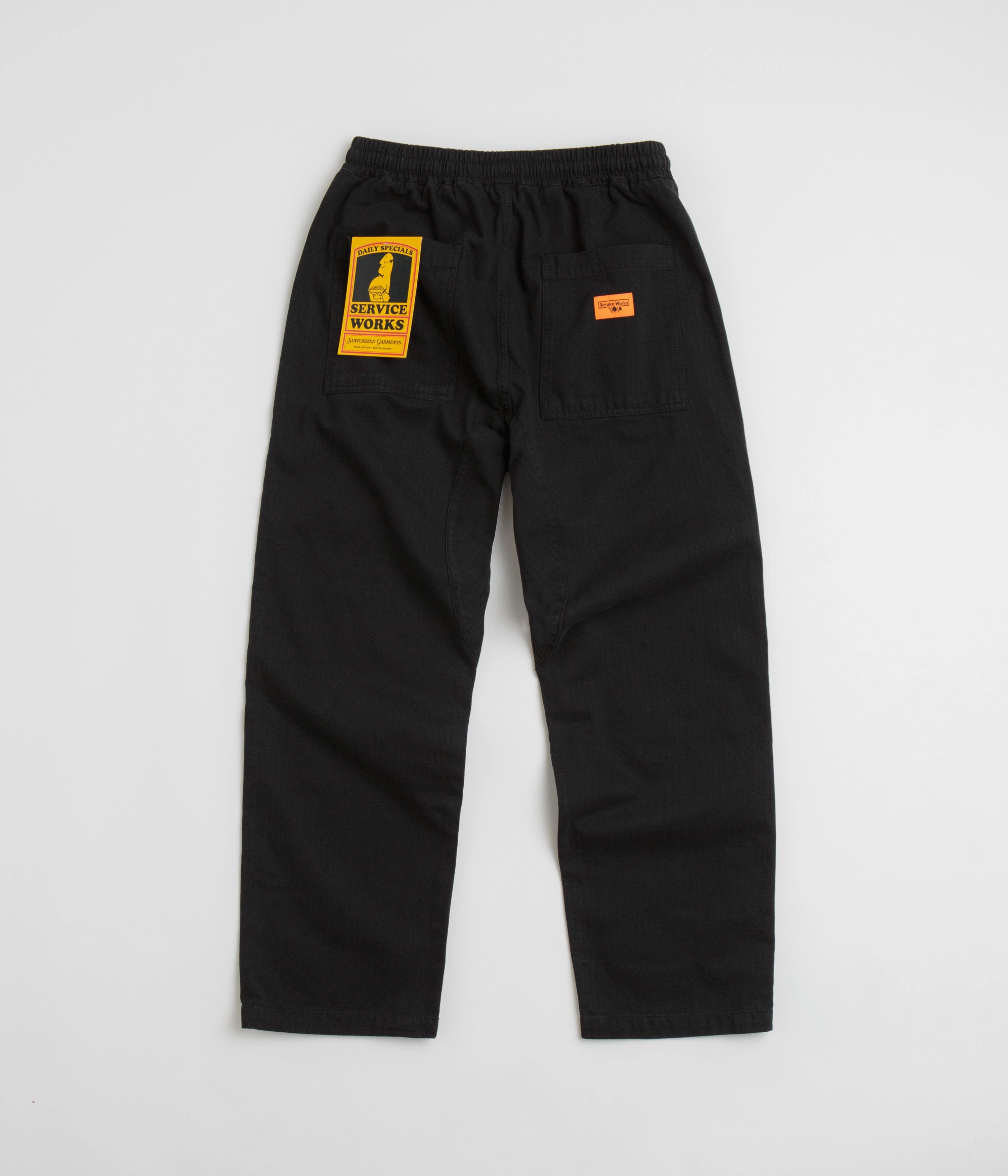 Service Works Herringbone Chef Pants - Black Thermal regulation