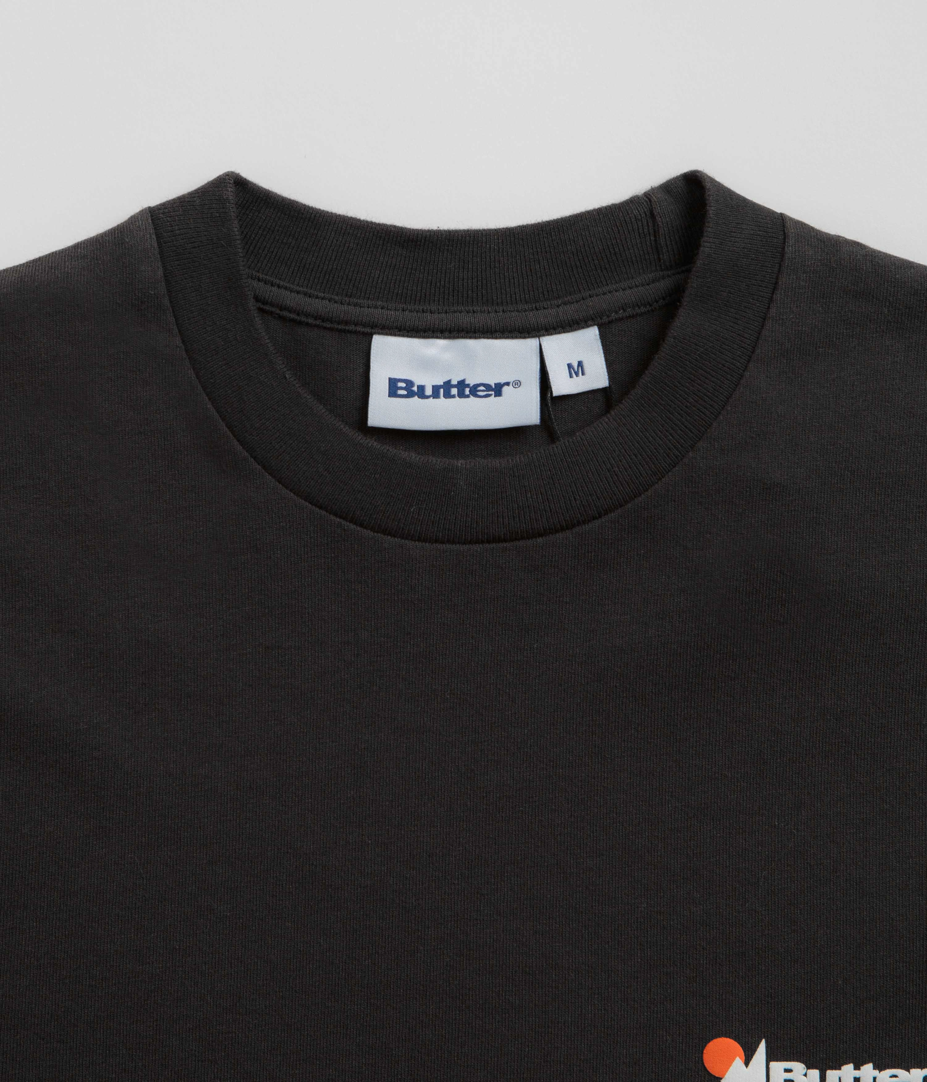 Butter Goods Pigment Dye Long Sleeve T-Shirt - Washed Black Travel Wear