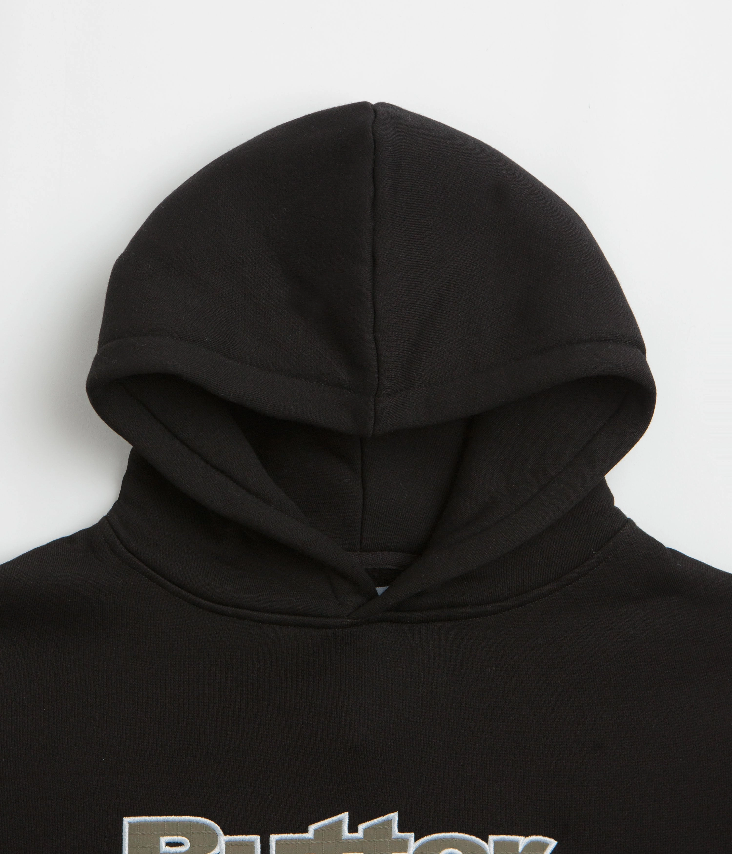 windproof Butter Goods Ripstop Logo Applique Hoodie - Black