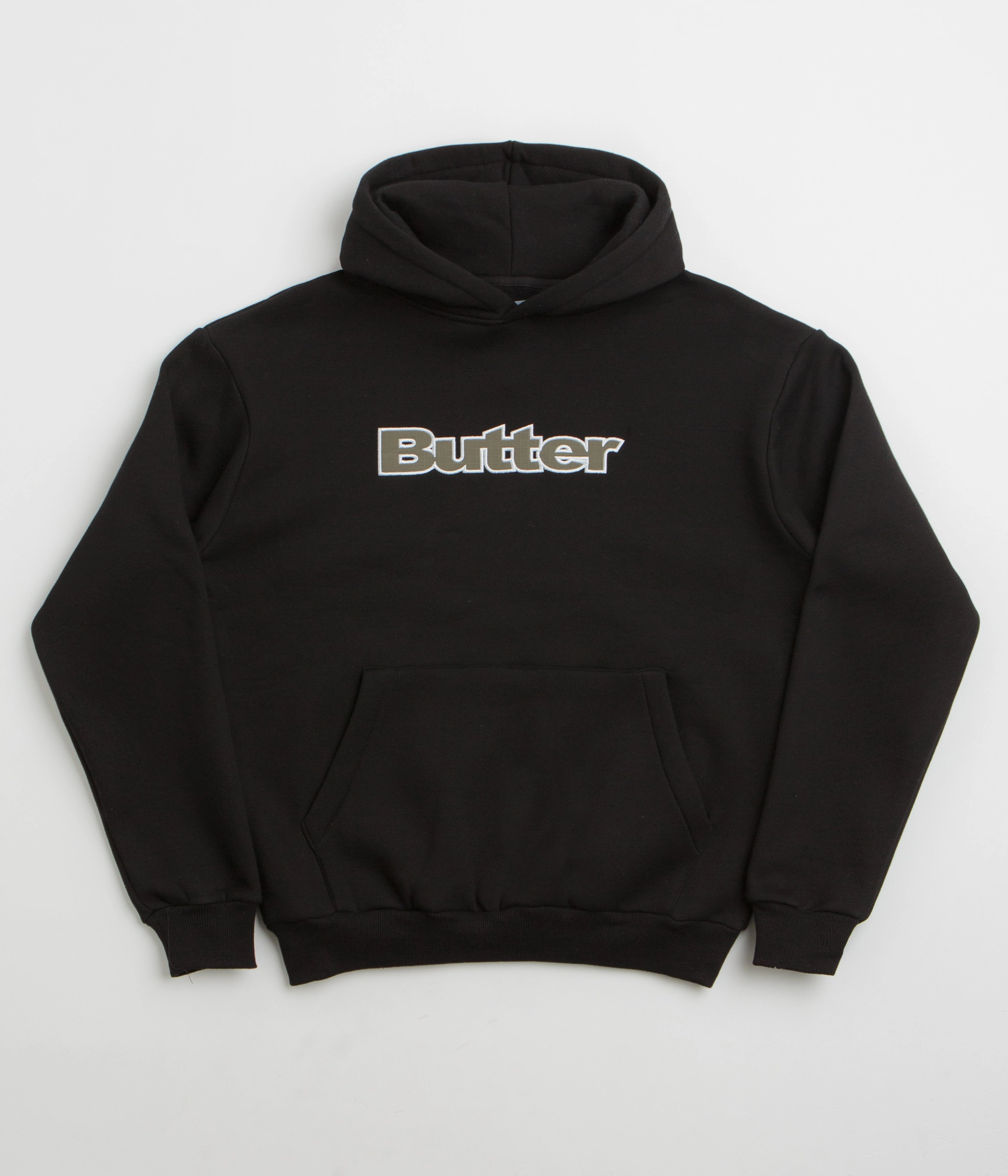 Tulle accents Butter Goods Ripstop Logo Applique Hoodie - Black
