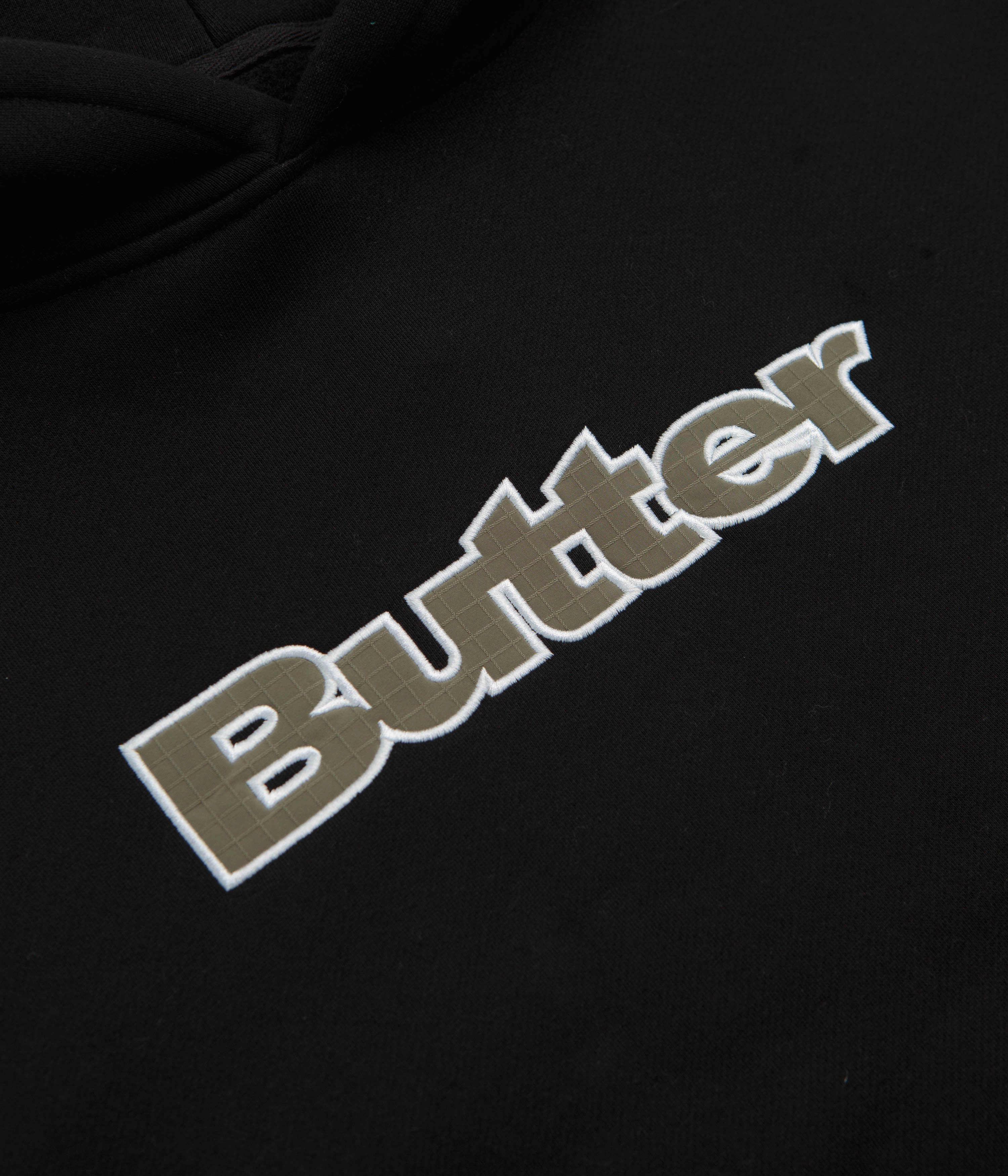 Barbecue wear Seal like Butter Goods Ripstop Logo Applique Hoodie - Black