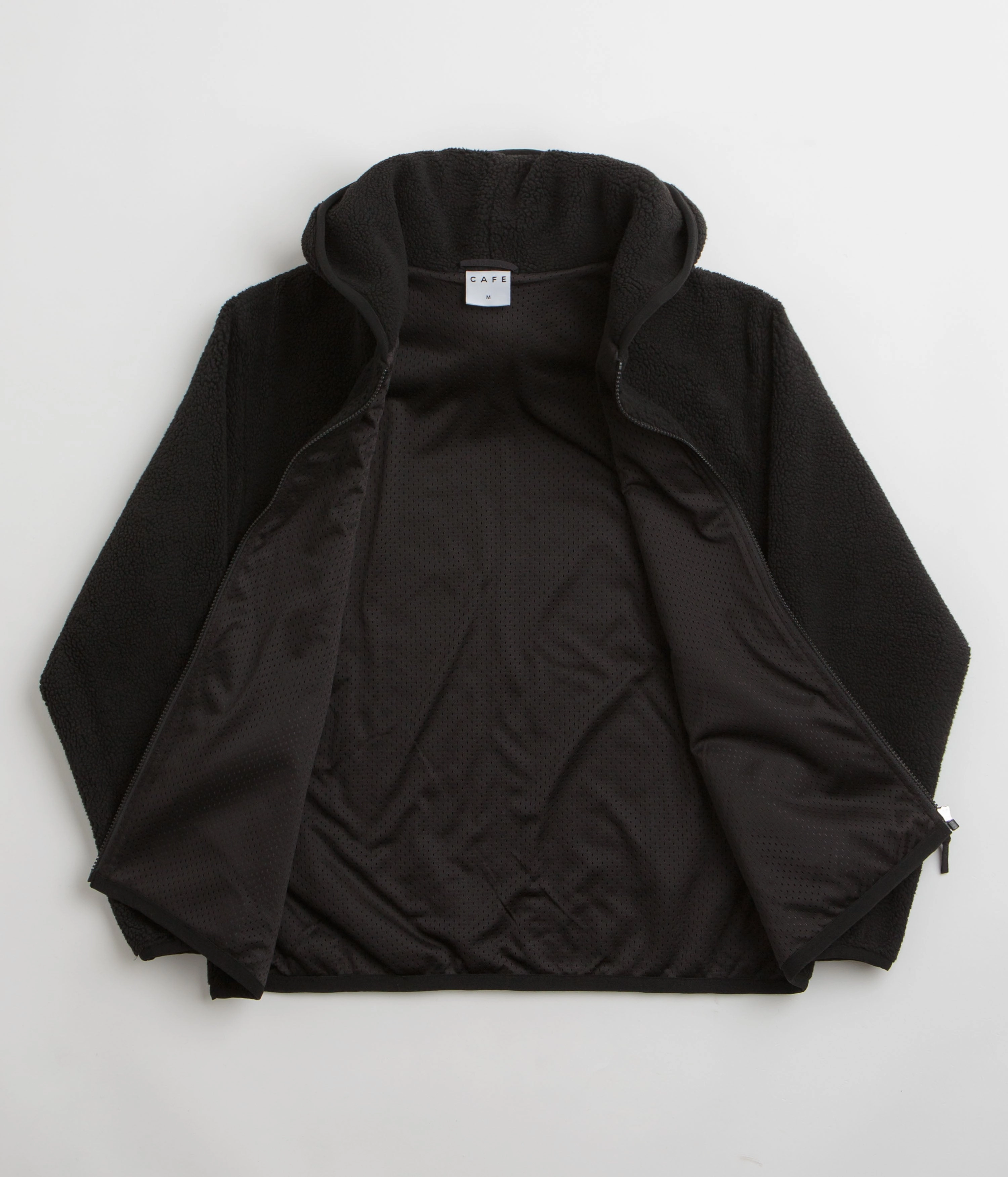 Skateboard Cafe Sherpa Fleece Hoodie - Black Caribbean style