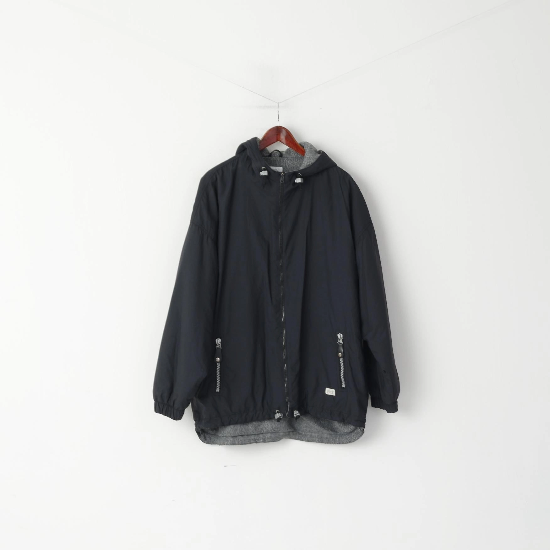 Etirel Le Style Sportif Men XL Jacket Black Hooded Full Zipper Anorak Fleece Lined Top Honor Versatile Layering