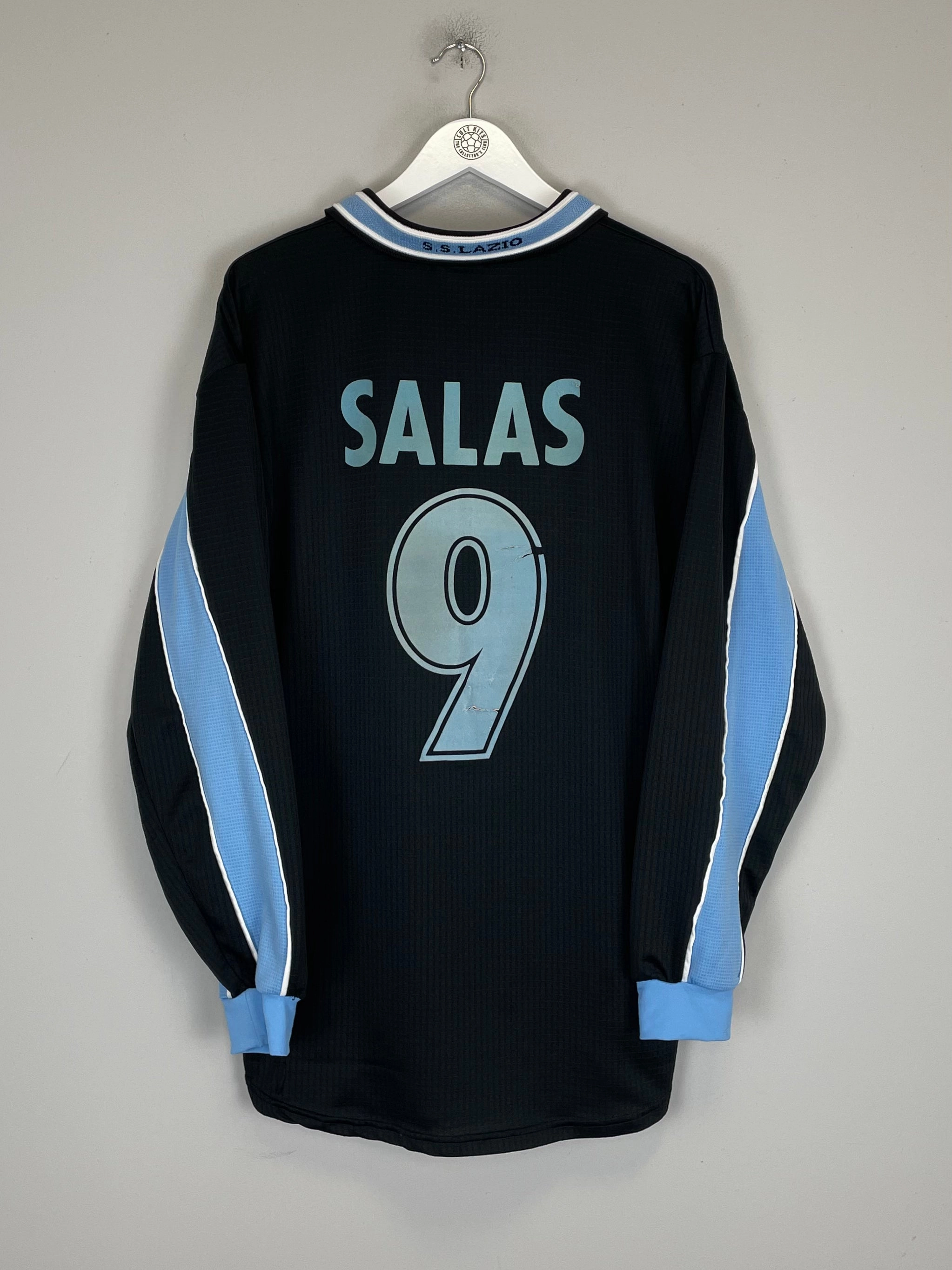 Grid Texture Fabric clean look 1998/99 LAZIO SALAS #9 *MATCH ISSUE* L/S AWAY SHIRT (XL) PUMA