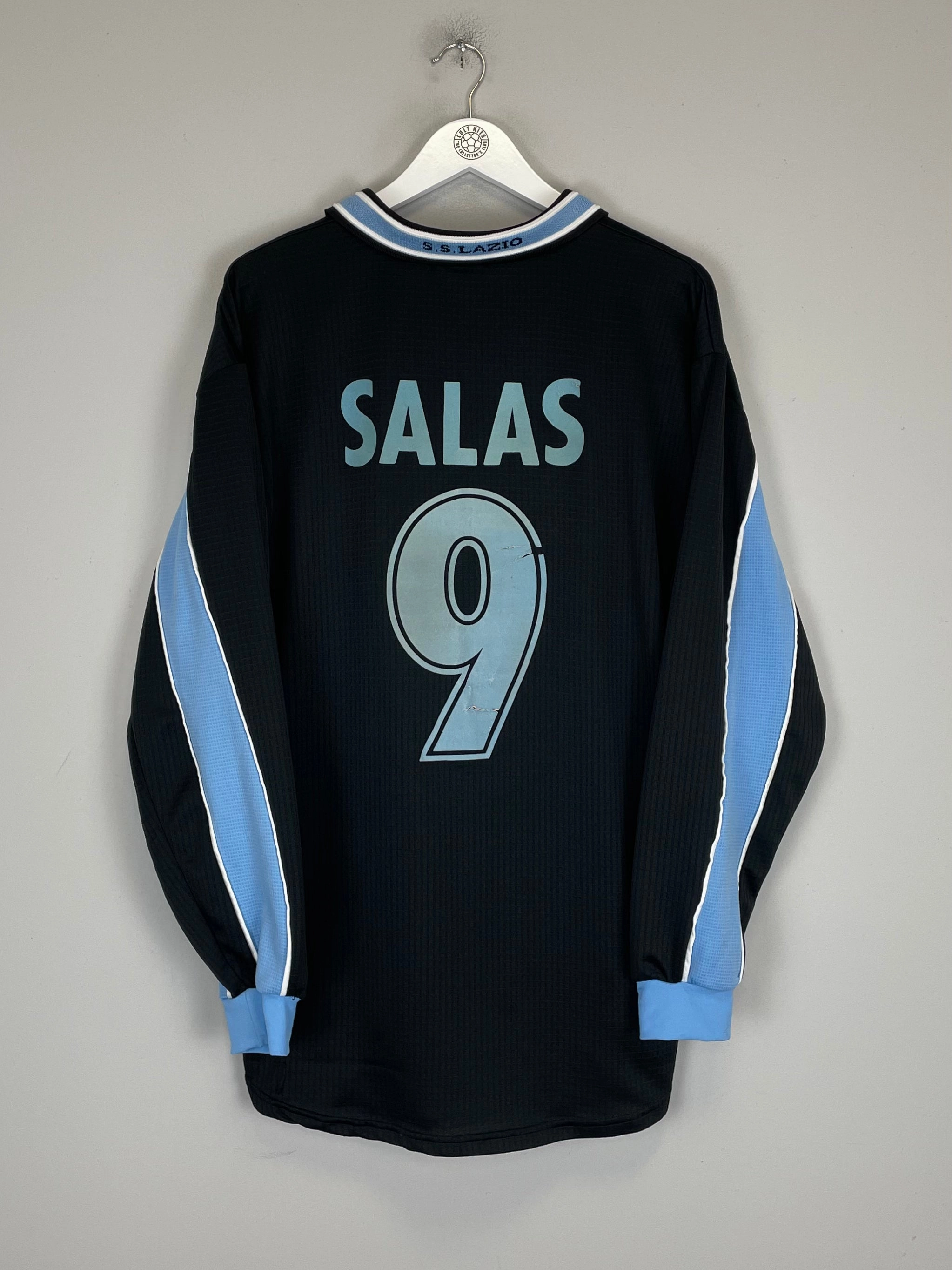 1998/99 LAZIO SALAS #9 *MATCH ISSUE* L/S AWAY SHIRT (XL) PUMA Slub Yarn Texture
