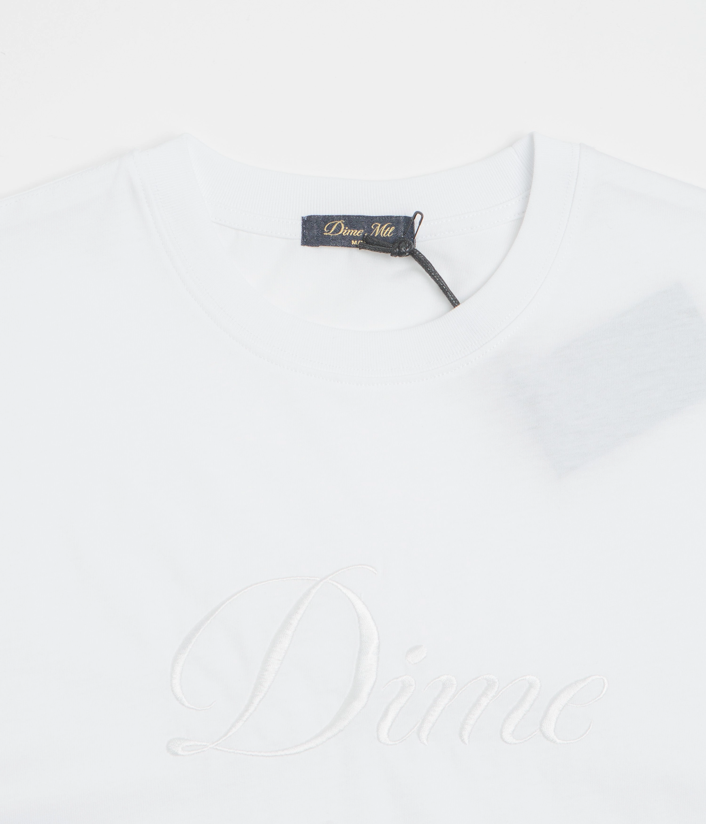Dime Cursive T-Shirt - White Hypoallergenic fabric