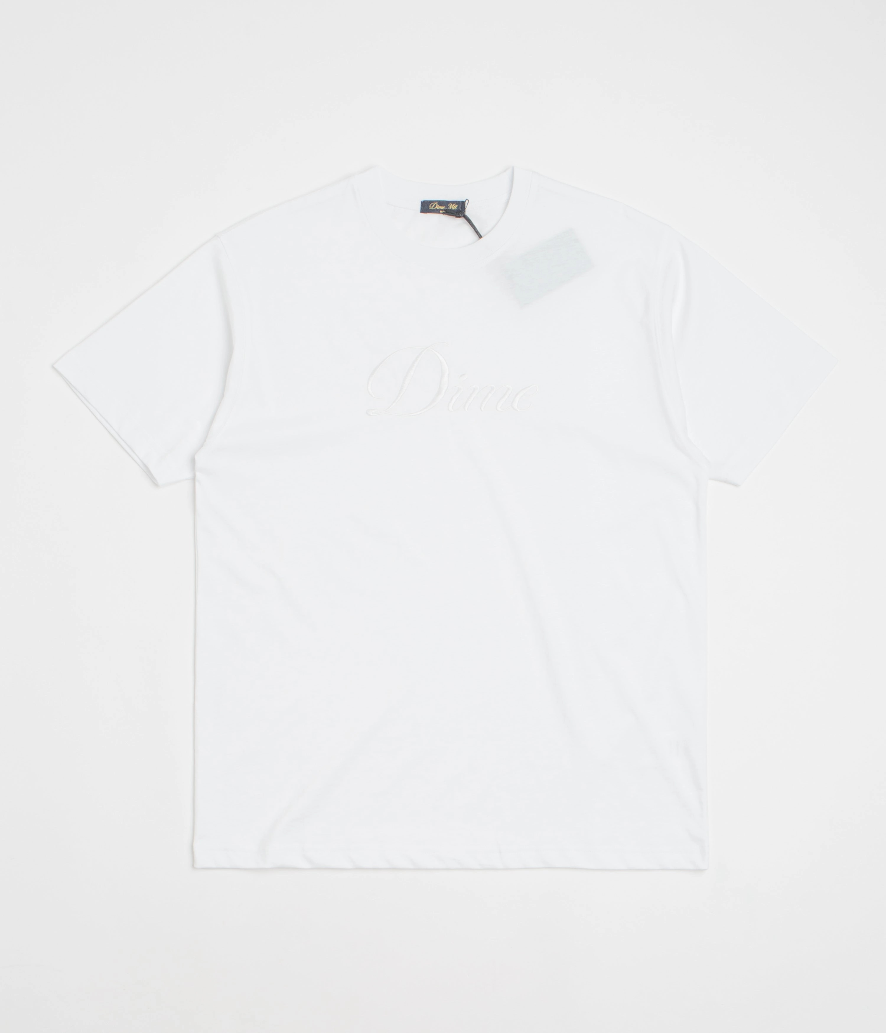 Dime Cursive T-Shirt - White Urban Casual Look