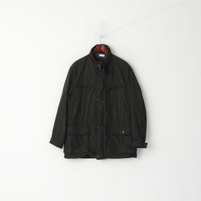 Pierre Cardin Paris Men 27 L Jacket Dark Brown Shiny Padded Military Casual Top Forget suitable for beach vacations