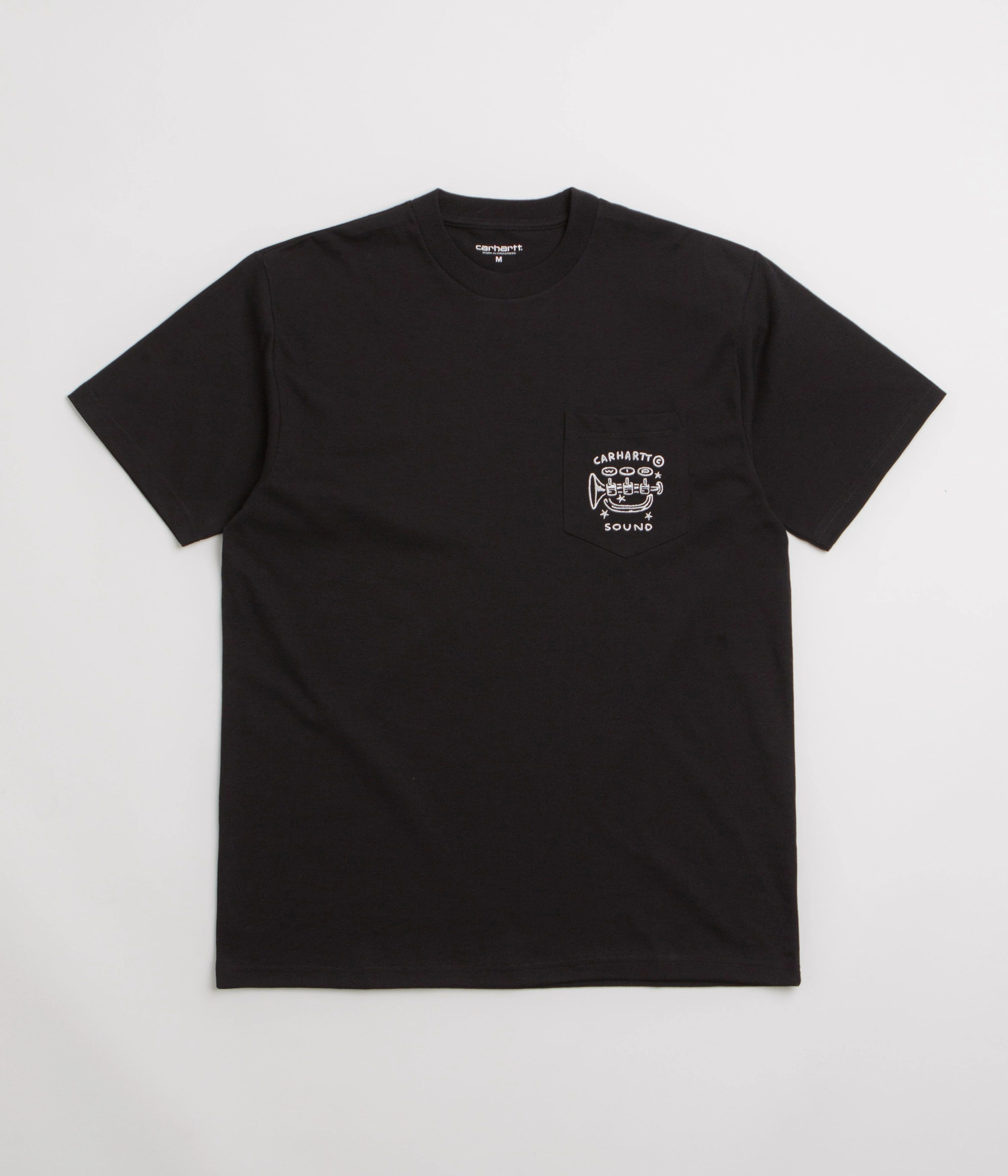Matte Look theater visit Carhartt Fragments Pocket T-Shirt - Black / White