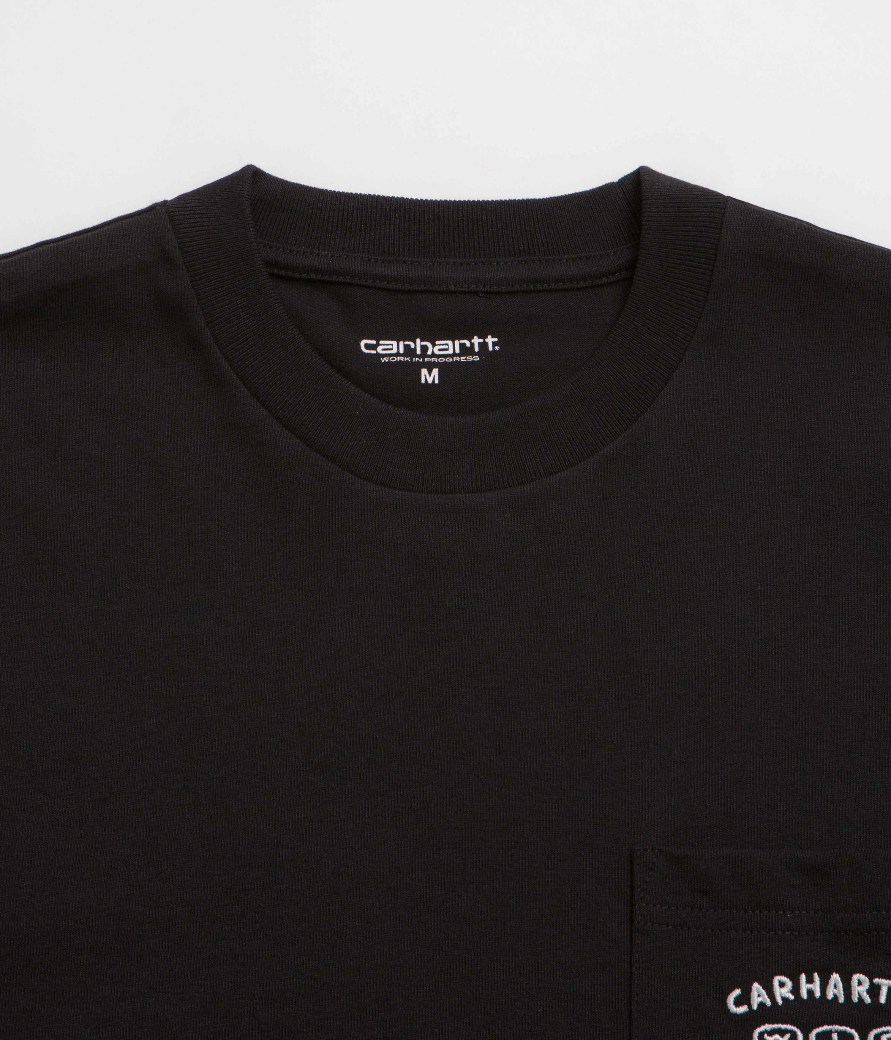 Carhartt Fragments Pocket T-Shirt - Black / White Contrast Inner Binding Premium Cotton Blend
