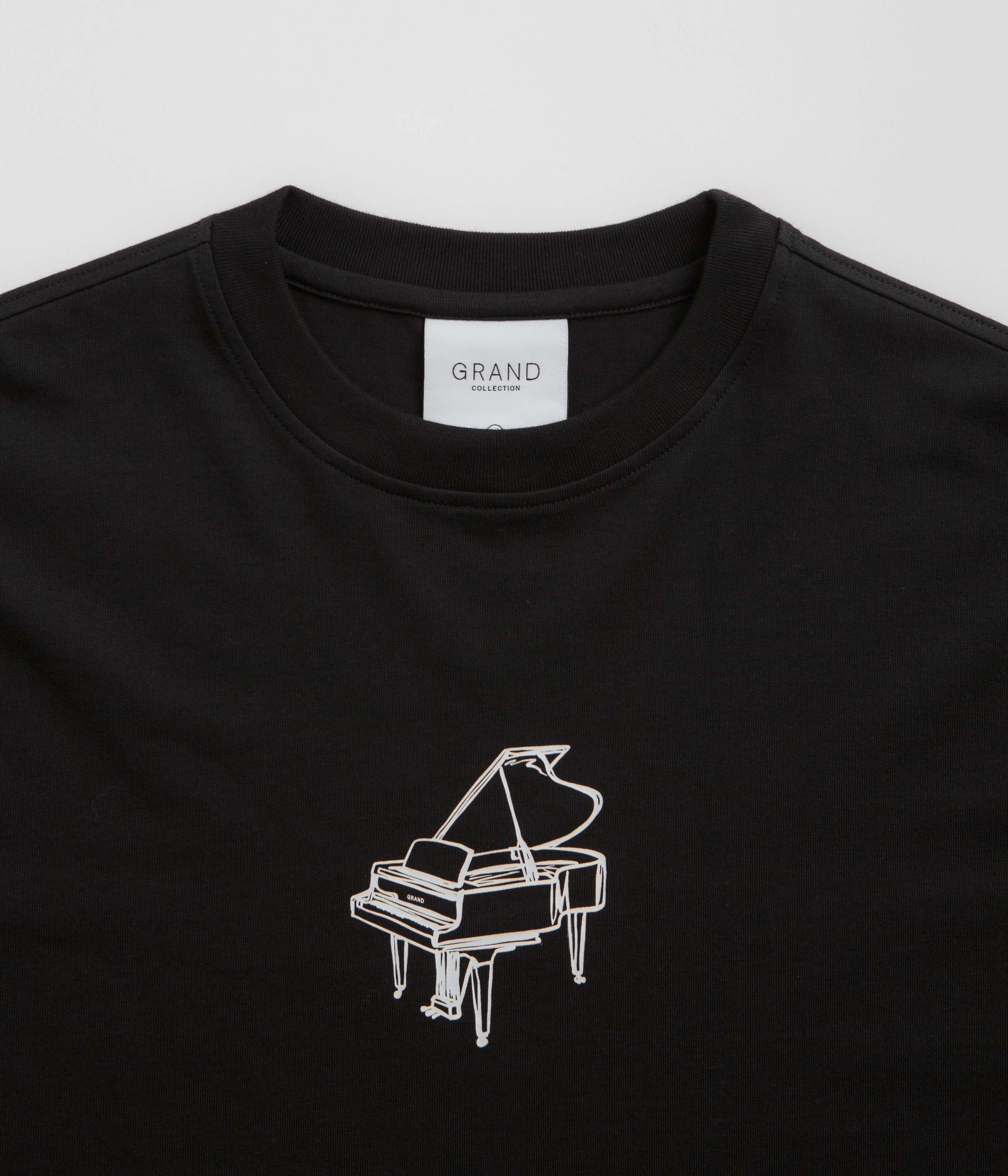 Grand Collection Grand Piano T-Shirt - Black Flexible Neckband winter warmth