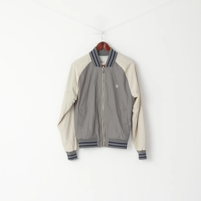 Original Penguin Men S (XS) Jacket Grey Baseball Sportswear Full Zipper Light Top Outdoor Duty