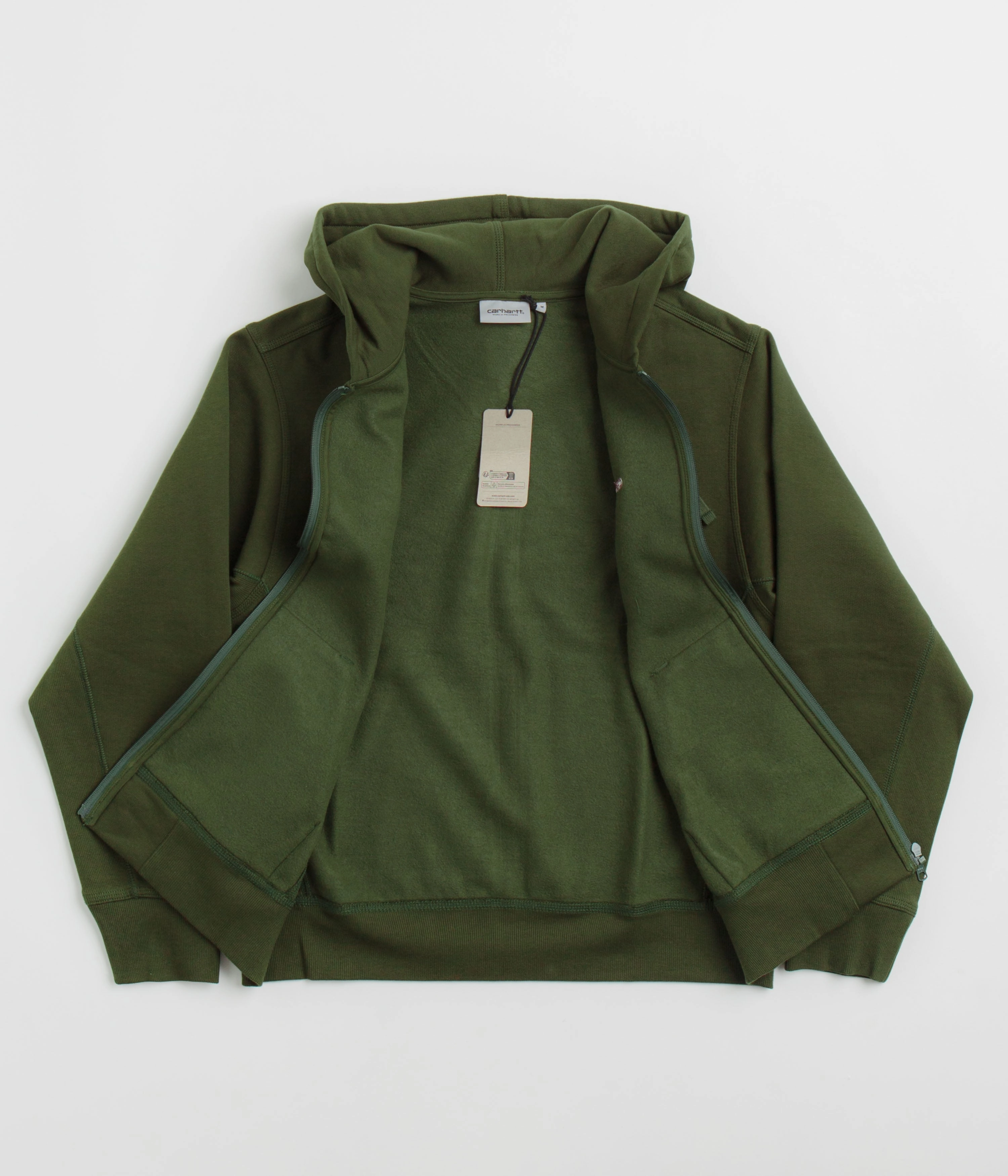 Carhartt American Script Hooded Jacket - Tarragon Peacock like