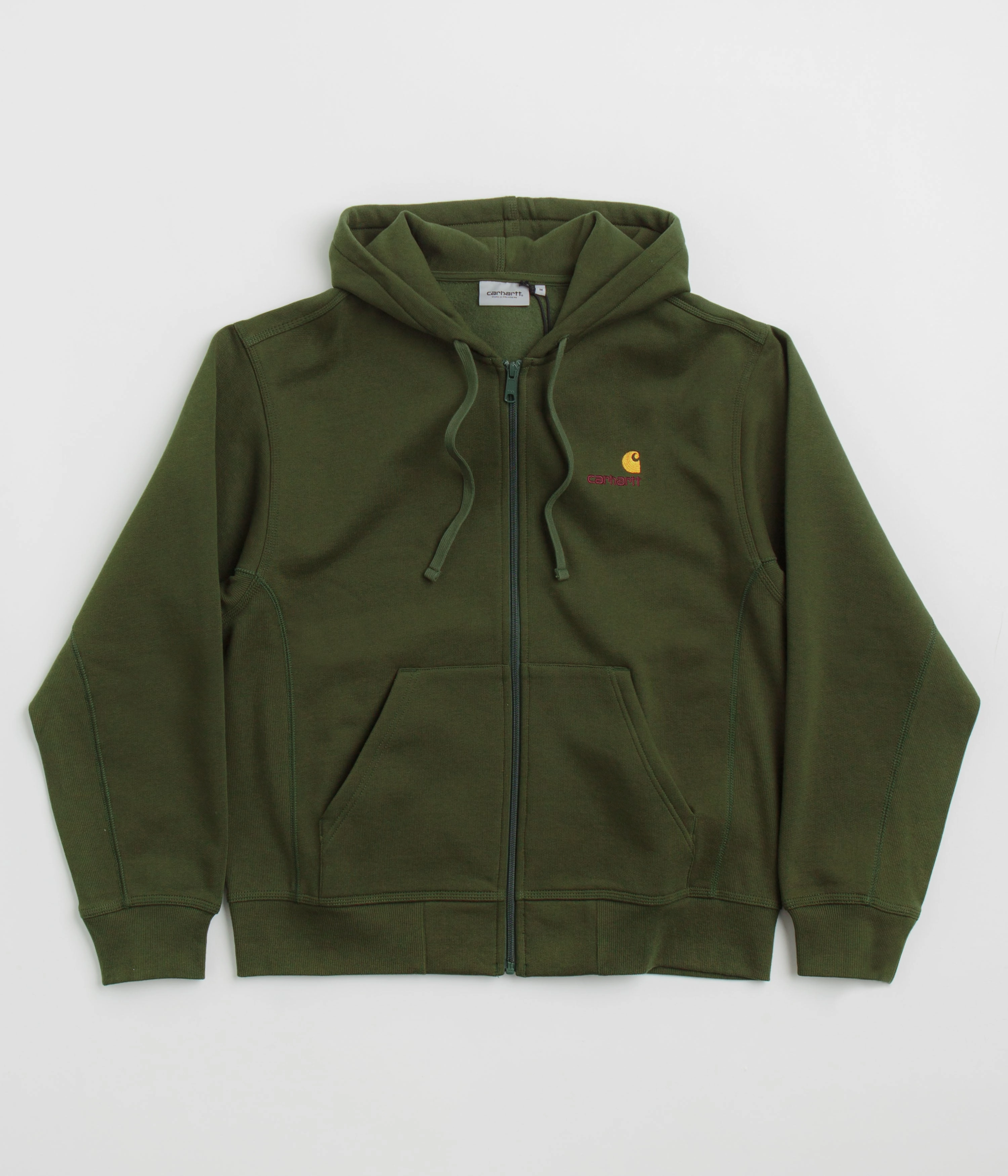 Mass market appeal Slim Fit Contour Carhartt American Script Hooded Jacket - Tarragon