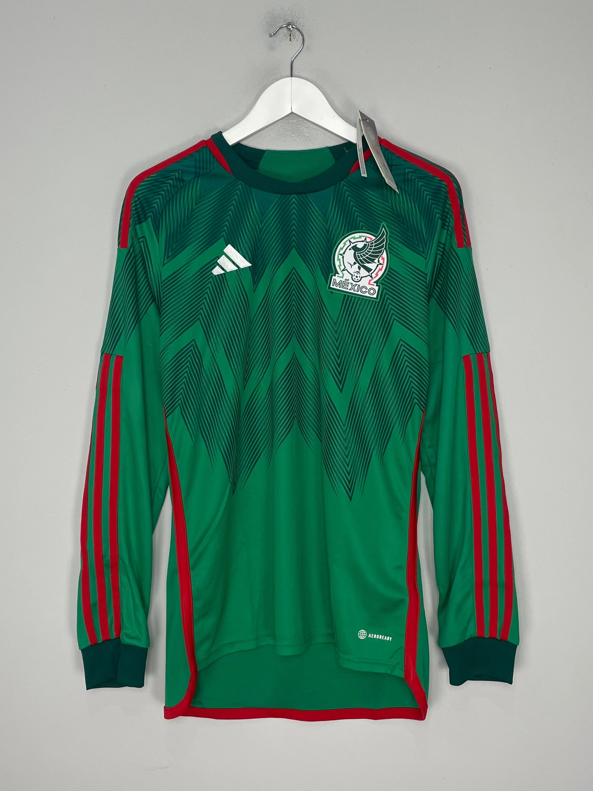 Durable Double Stitched Seams 2022/23 Mexico *BNIB* L/S Home Shirt (M) Adidas
