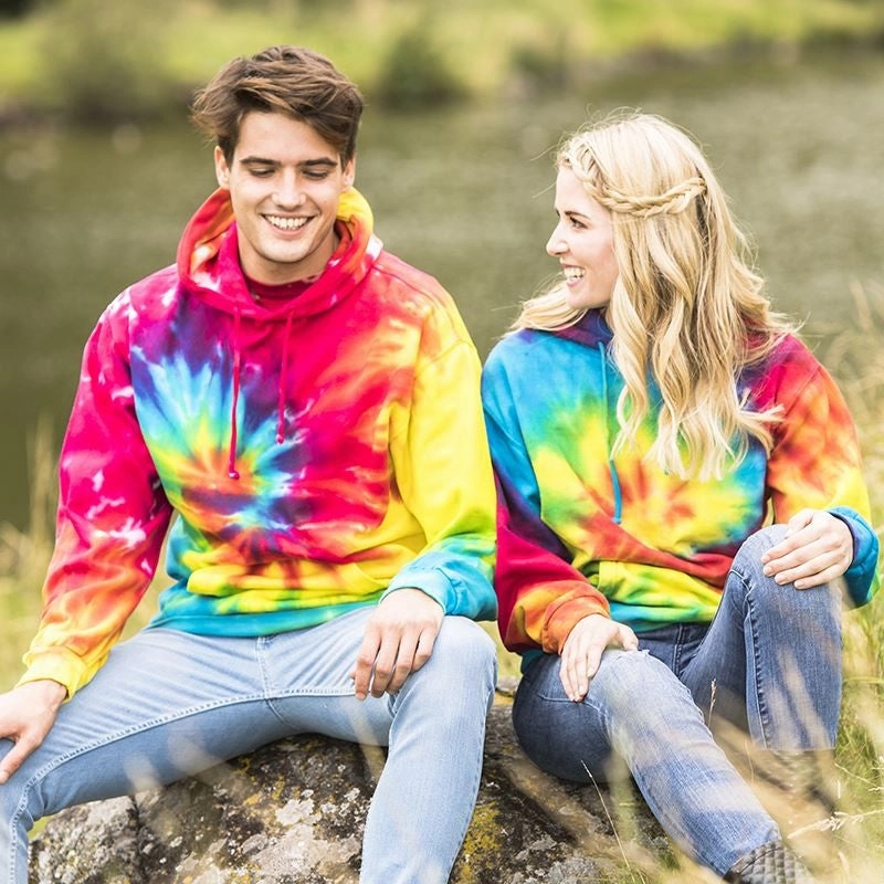 Glider like Rainbow Tie Dye Hoodie | BLUE OCEAN