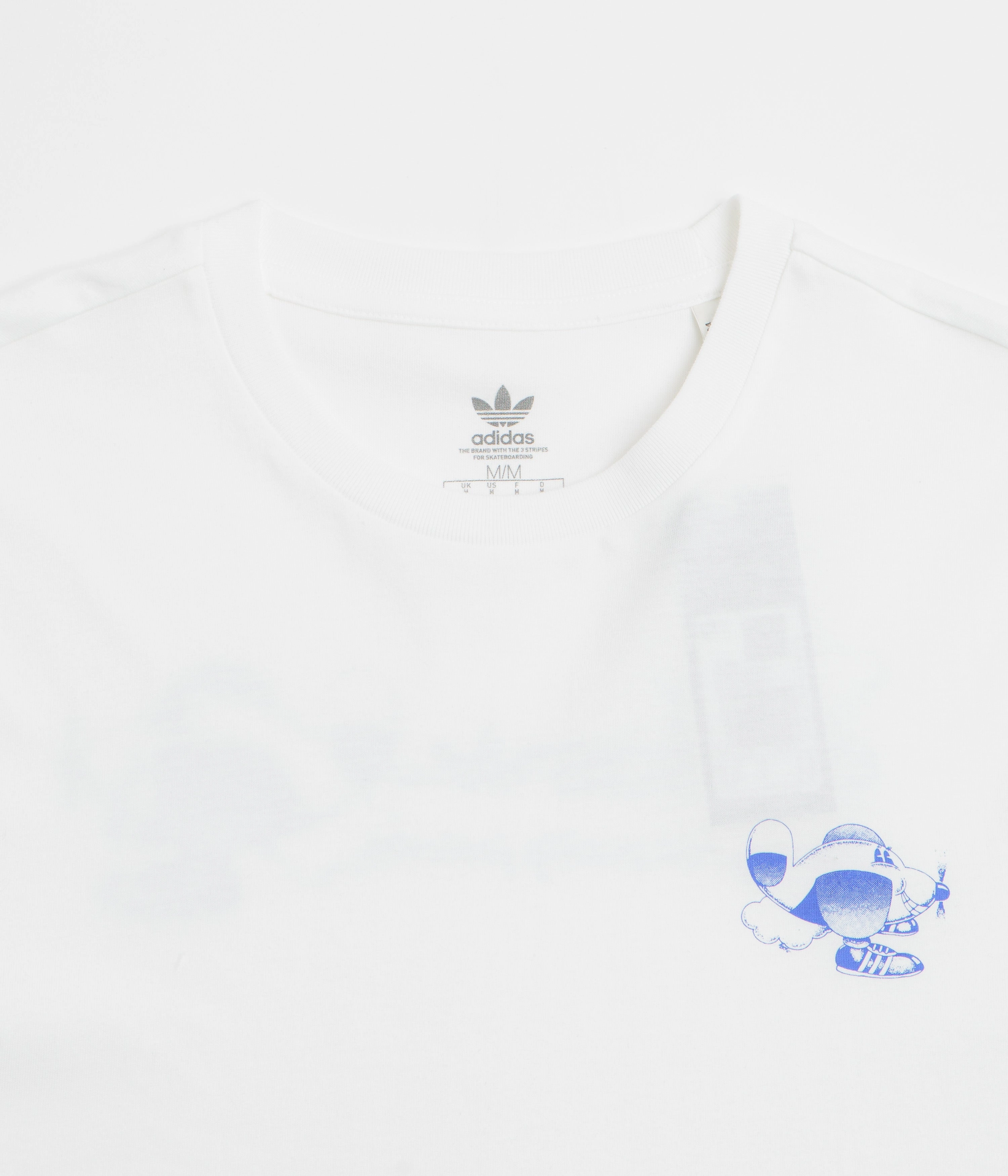 Adidas Dog Plane T-Shirt - White / Lucid Blue Perfect For Relaxing