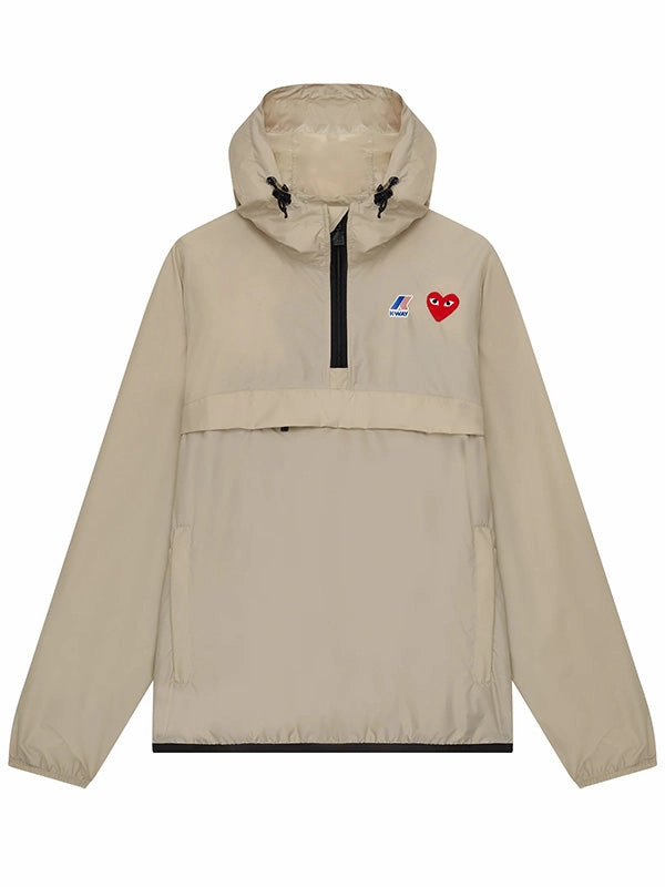 Unisex K-Way Anorak - Beige Recycled Polyester Blend
