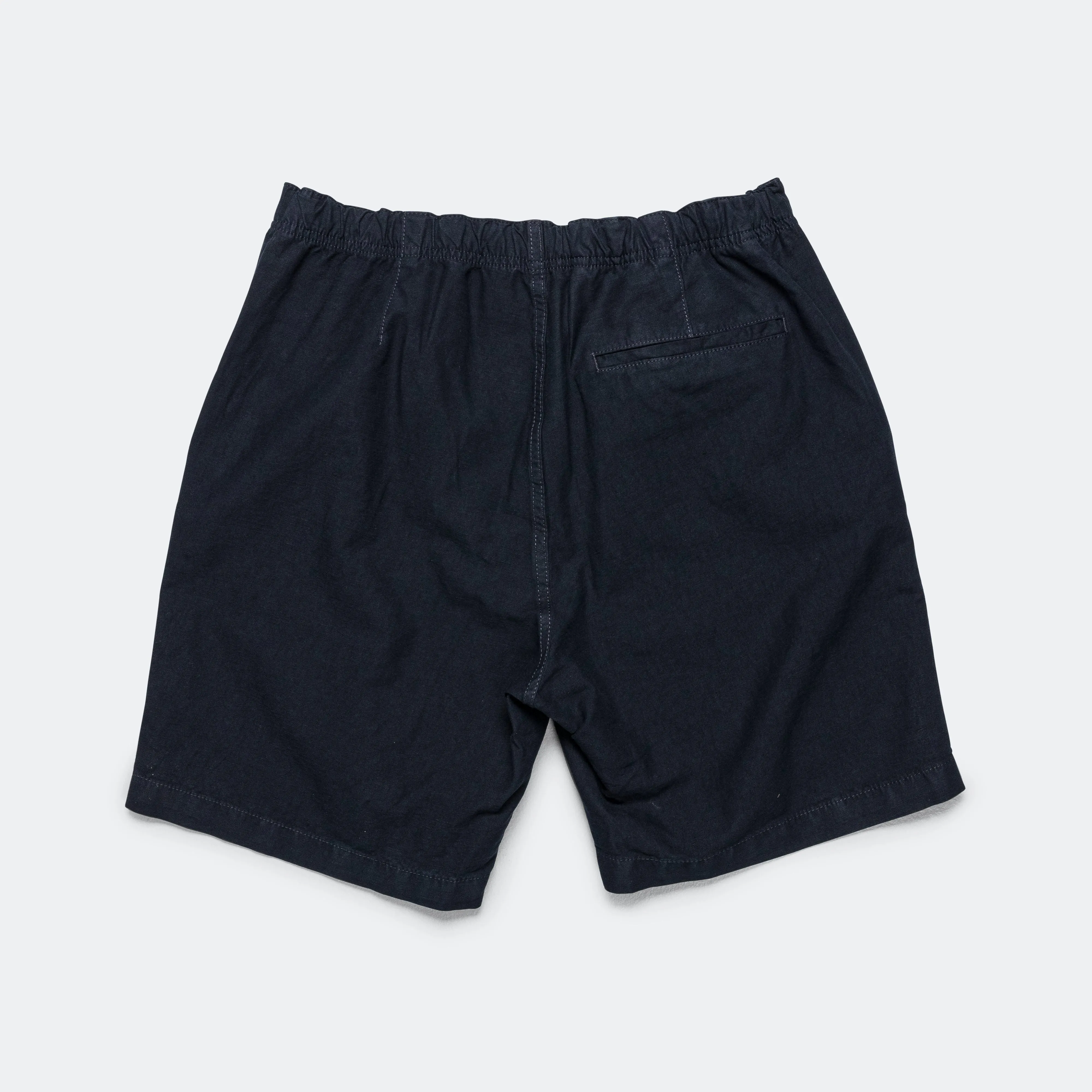 Ezra Relaxed Cotton Linen Short - Dark Navy ZipperedSecurity