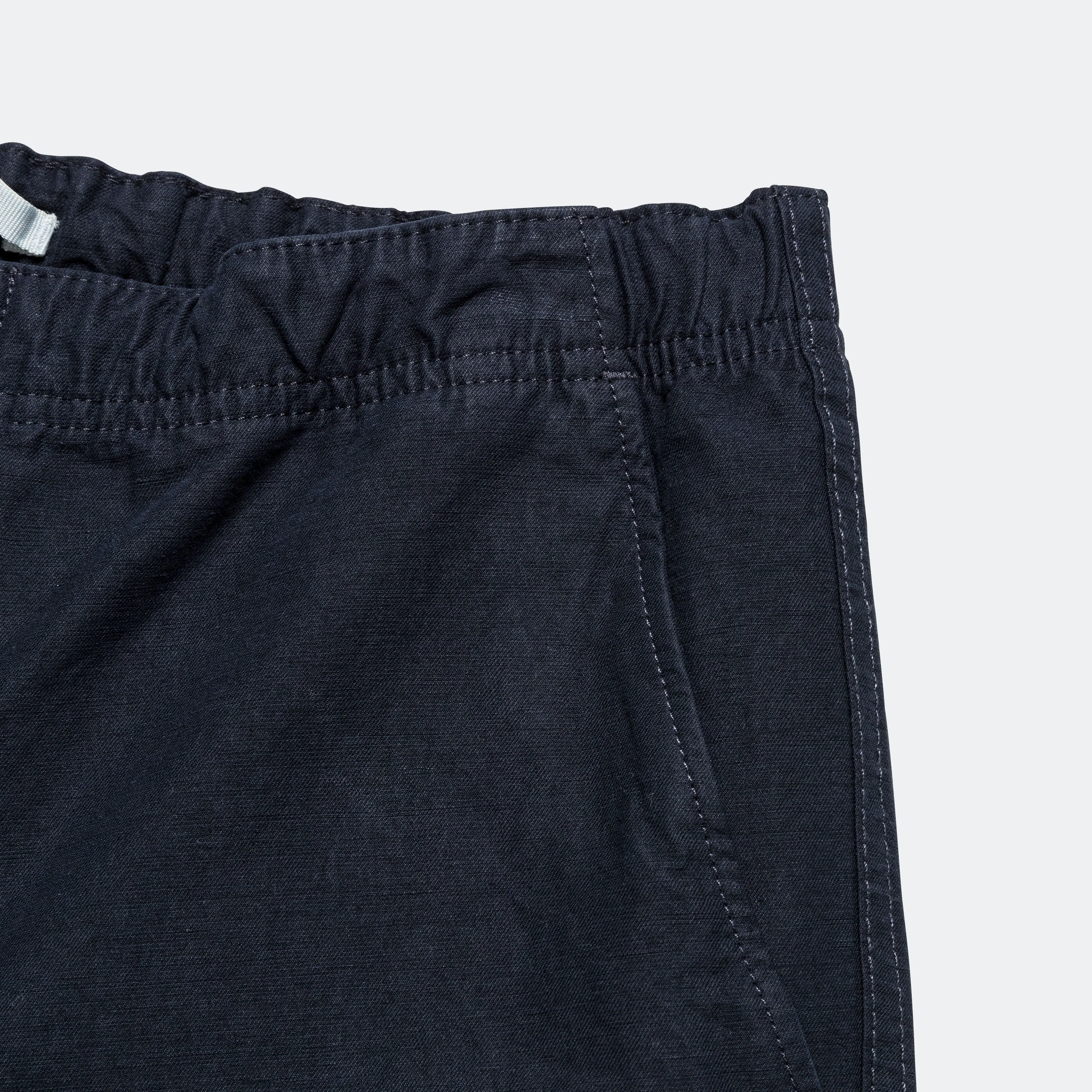 Ezra Relaxed Cotton Linen Short - Dark Navy silk blend