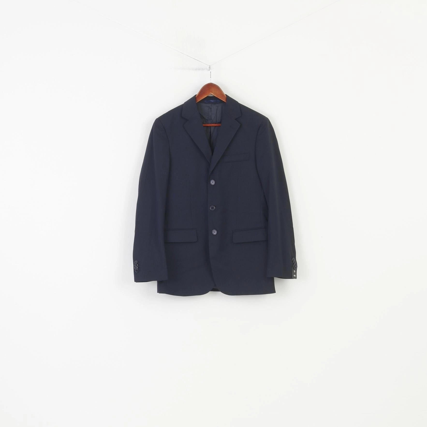 Doppelganger Roma Men 44 34 Blazer Navy Striped Single Breasted Collar Classic Jacket Flexible Wear