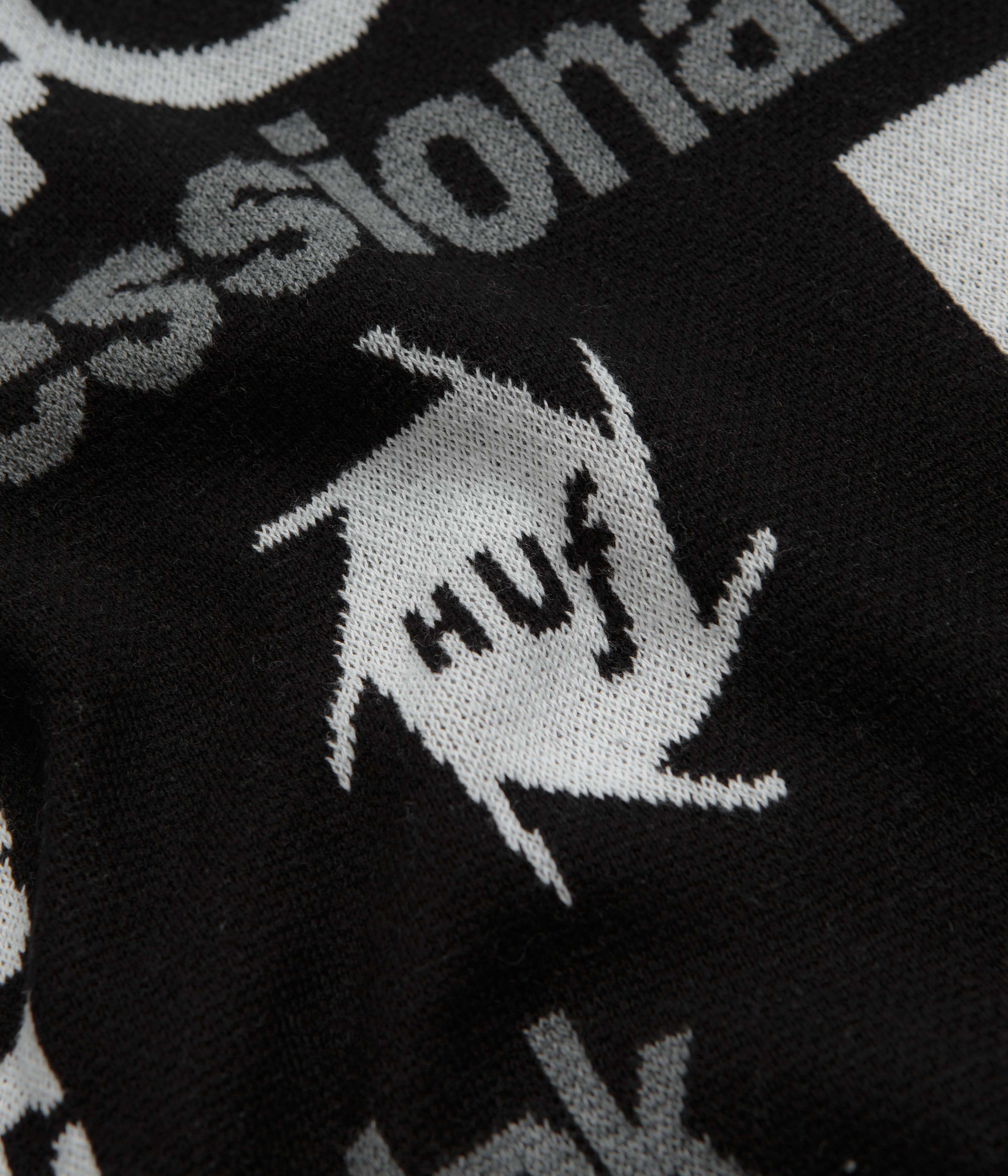 HUF x Kodak Dark Room Jacquard Knit Sweatshirt - Black Cozy Feel